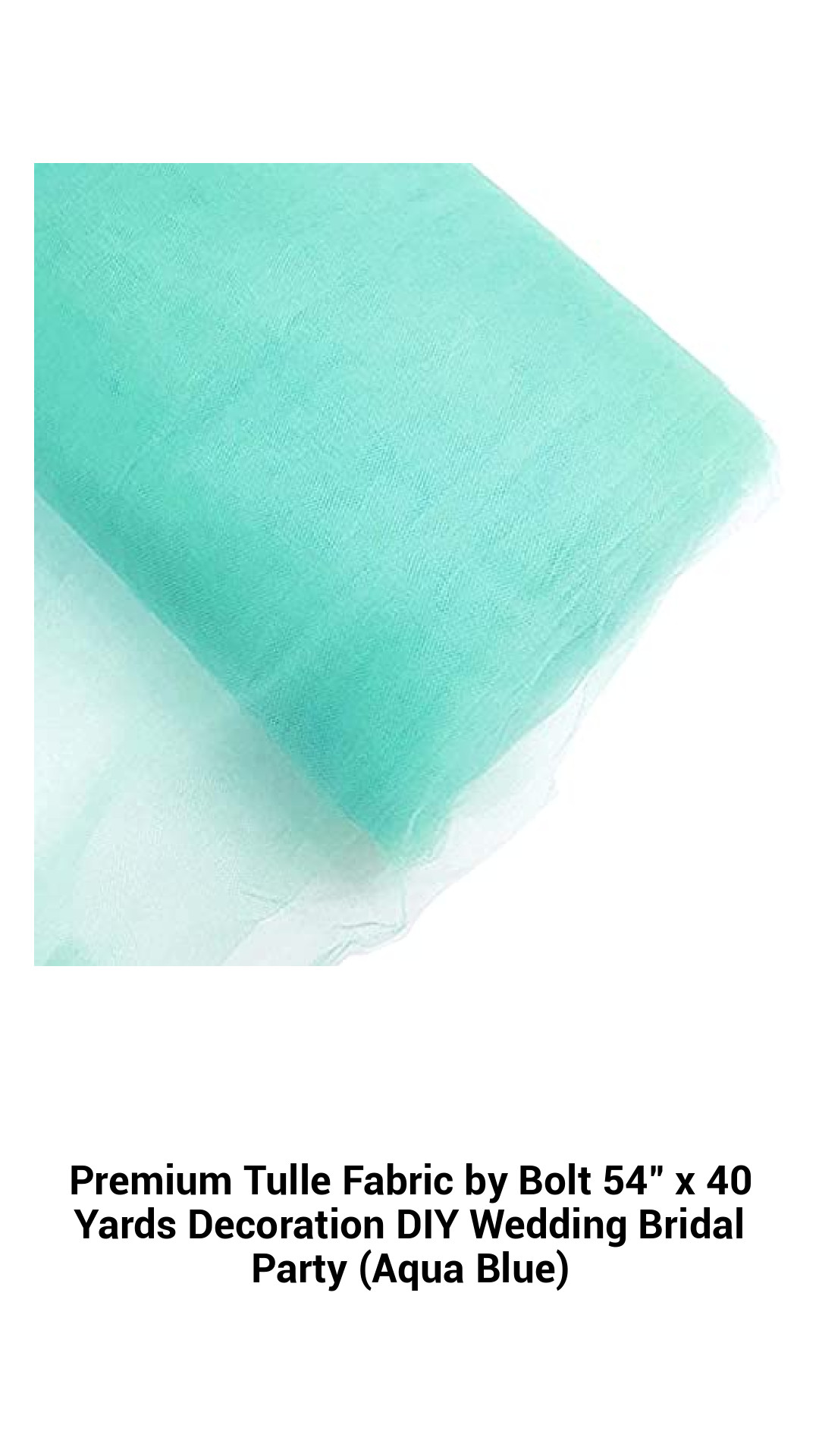 Luxurious Aqua Blue Tulle Fabric – 54" x 40 Yards for Stunning Wedding and Event Decor