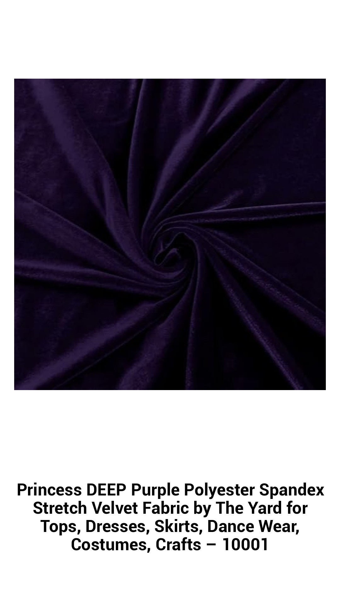 Luxurious Deep Purple Stretch Velvet Fabric for Fashion, Dance, Costumes & Crafts - Premium Quality by the Yard