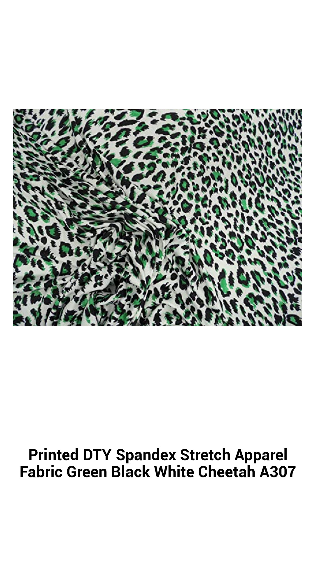 Luxurious Green and Black Cheetah Print DTY Spandex Stretch Fabric - Versatile Apparel Material for Fashion Designers