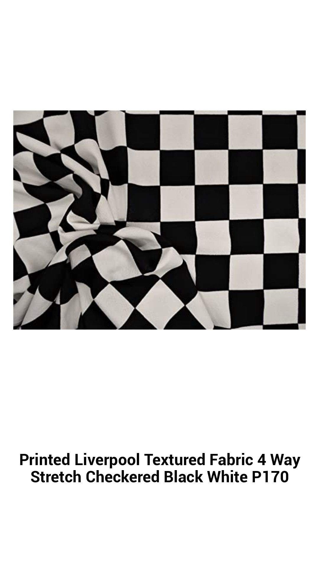 Versatile 4-Way Stretch Black and White Checkered Liverpool Fabric for Fashion-Forward Creations