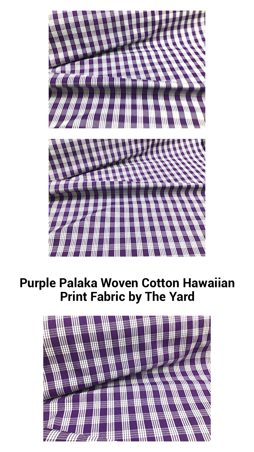 Vibrant Purple Palaka Hawaiian Print Cotton Fabric - Premium Woven Textile by the Yard for Crafts and Fashion