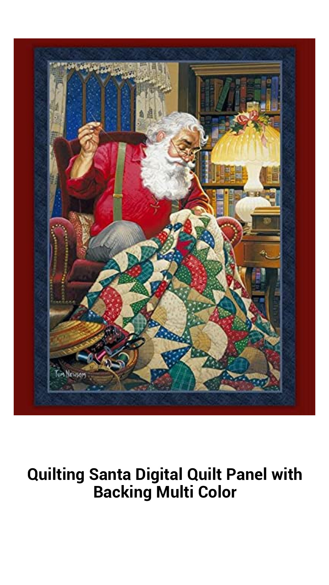Festive Quilting Santa Digital Quilt Panel with Precision Backing – Vibrant Multi-Colored Design for Holiday Crafts