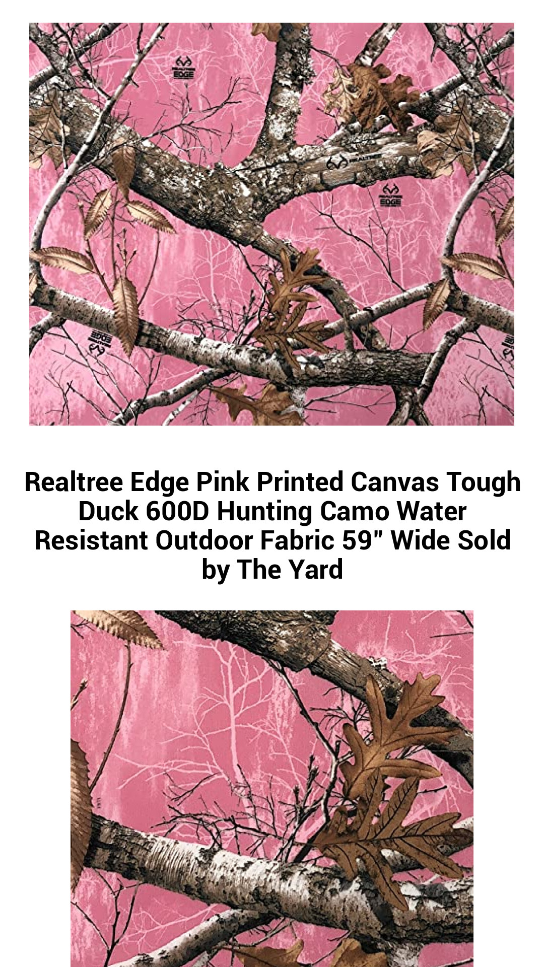 Realtree Edge Pink Printed Canvas Tough Duck 600D Hunting Camo Water Resistant Outdoor Fabric 59" Wide Sold by The Yard Realtree Edge Pink Printed Canvas Tough Duck 600D Hunting Camo Water Resistant Outdoor Fabric 59" Wide Sold by The Yard