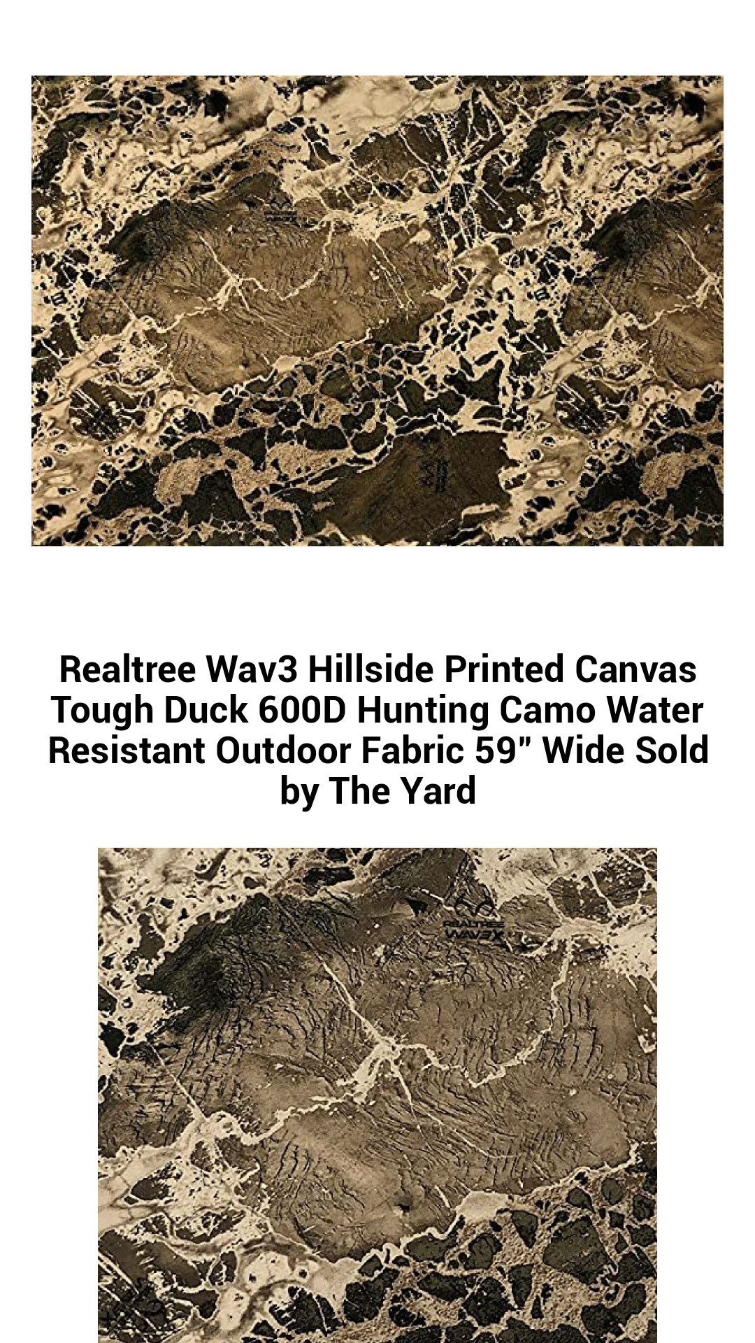 High-Performance Realtree Wav3 Hillside Camouflage Fabric – Durable 600D Water-Resistant Outdoor Material for All Your Hunting and Outdoor Needs, Sold by the Yard