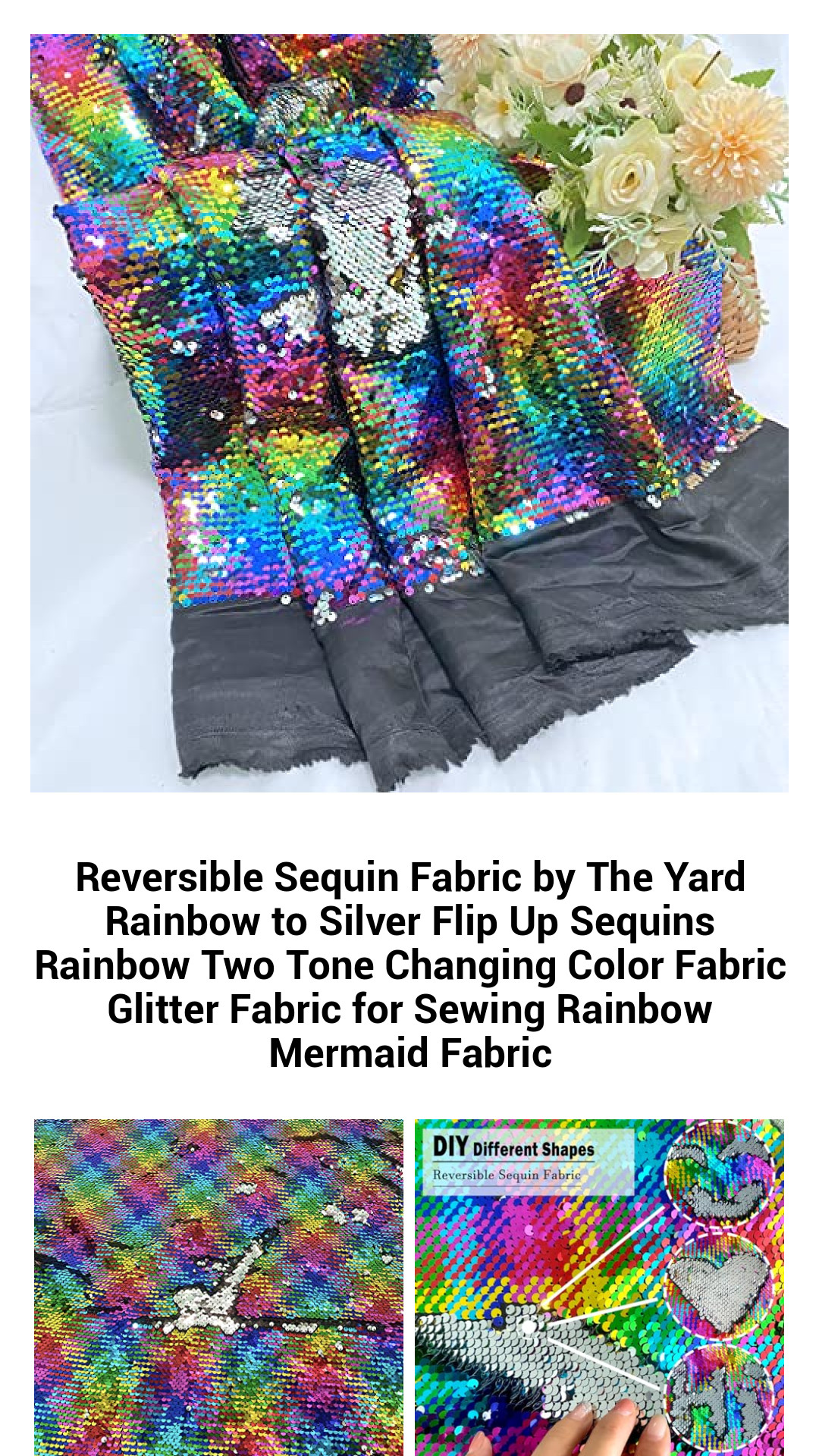 Reversible Sequin Fabric by The Yard Rainbow to Silver Flip Up Sequins Rainbow Two Tone Changing Color Fabric Glitter Fabric for Sewing Rainbow Mermaid Fabric Reversible Sequin Fabric by The Yard Rainbow to Silver Flip Up Sequins Rainbow Two Tone Changing Color Fabric Glitter Fabric for Sewing Rainbow Mermaid Fabric