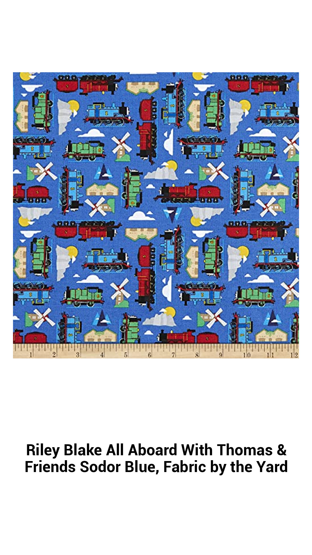 Explore the World of Thomas & Friends with Riley Blake's Sodor Blue Fabric by the Yard - Perfect for Quilting, Apparel, and Home Décor
