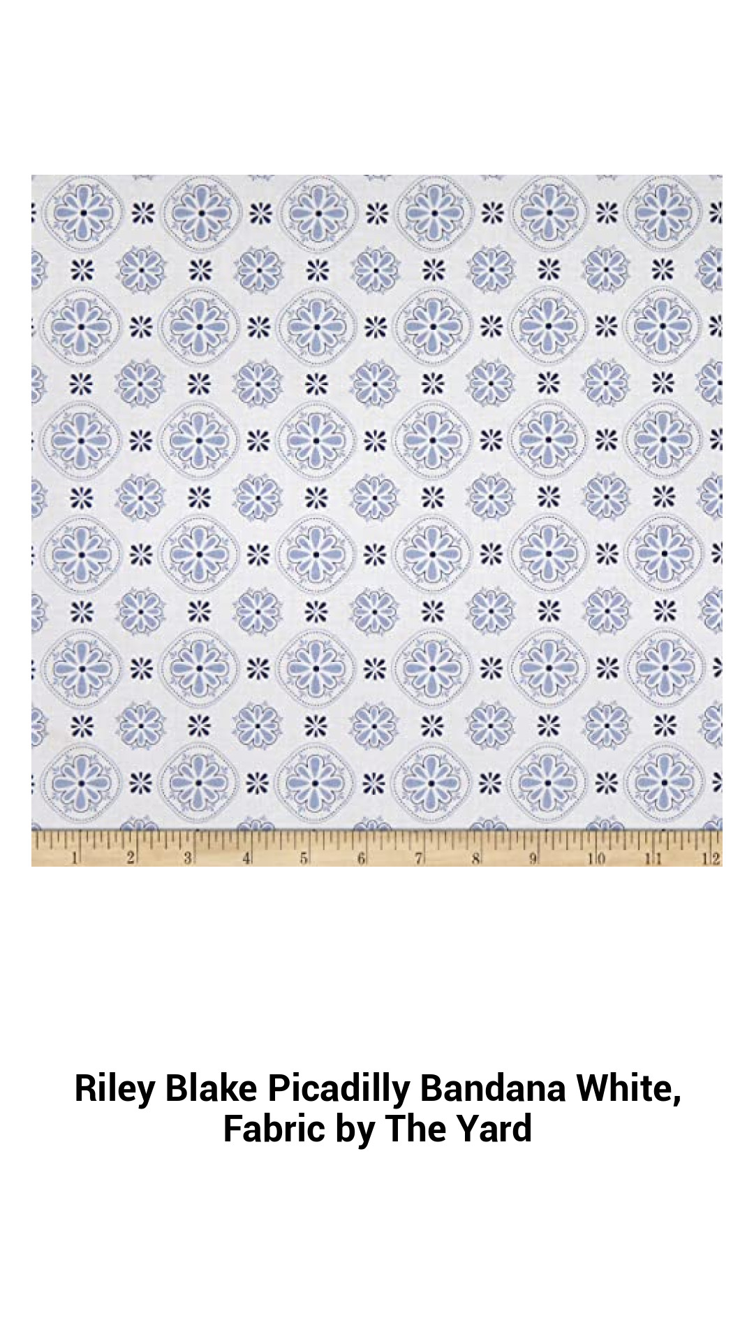 Riley Blake Picadilly Bandana White, Fabric by The Yard Riley Blake Picadilly Bandana White, Fabric by The Yard