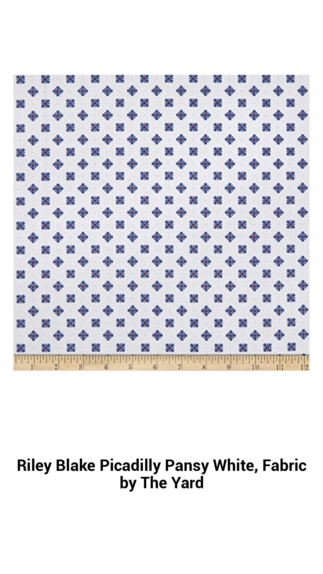 Stunning Riley Blake Picadilly Pansy White Fabric by The Yard - Perfect for Quilting, Crafts, and Home Decor