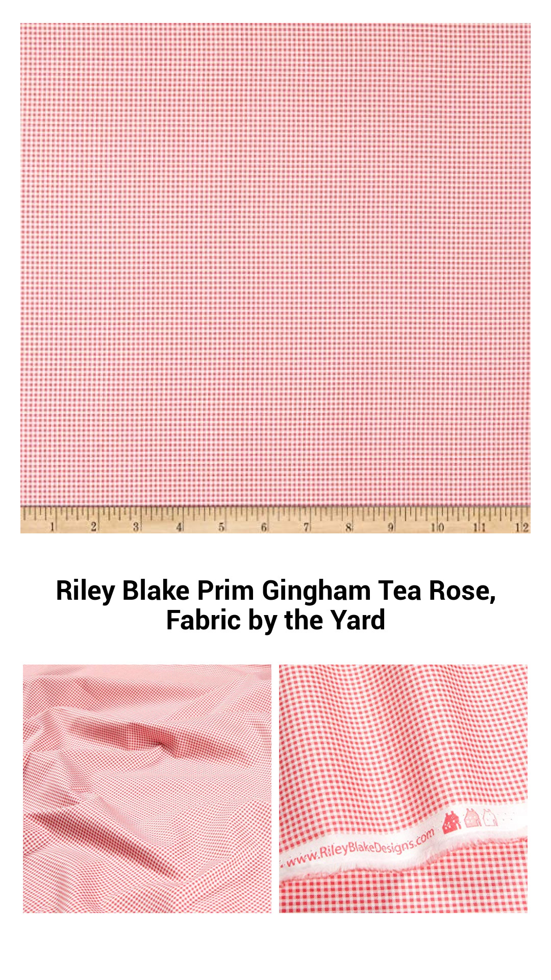 Charming Tea Rose Gingham Fabric by the Yard – Perfect for Quilting, Crafts, and Home Decor