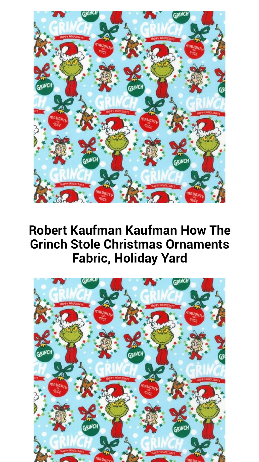 Celebrate the Holidays with Robert Kaufman How The Grinch Stole Christmas Ornaments Fabric - Festive 100% Cotton for Quilting and Home Decor