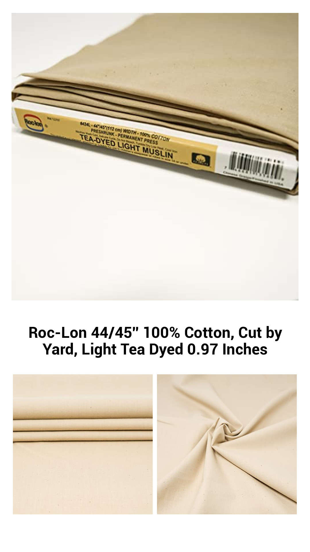 Premium Light Tea Dyed 100% Cotton Fabric - 44/45 Inches Wide, Cut by Yard for Crafts and Quilting