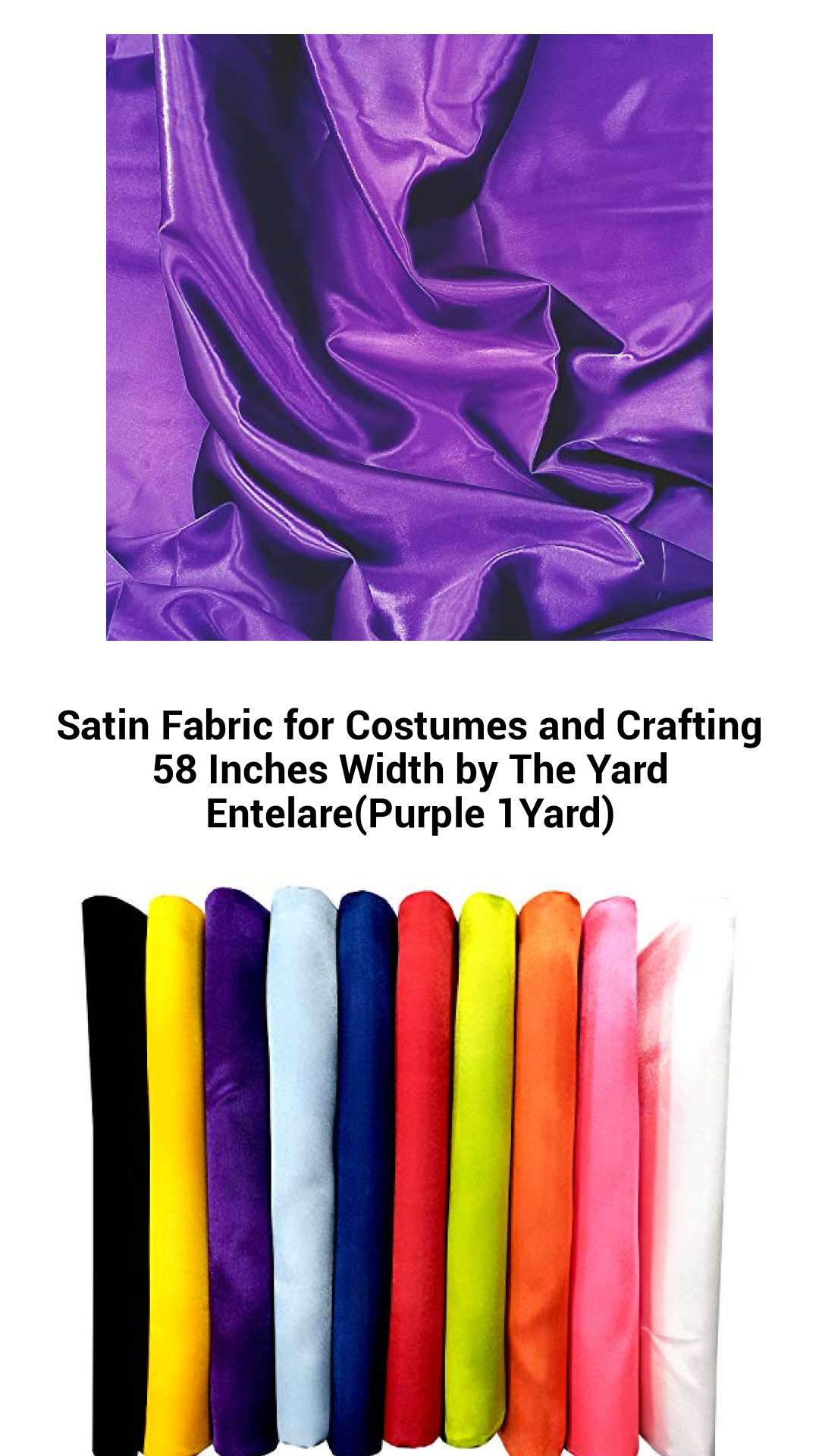 Premium Purple Polyester Satin Fabric for Stunning Costumes and Creative Crafting - 58 Inches Wide by the Yard