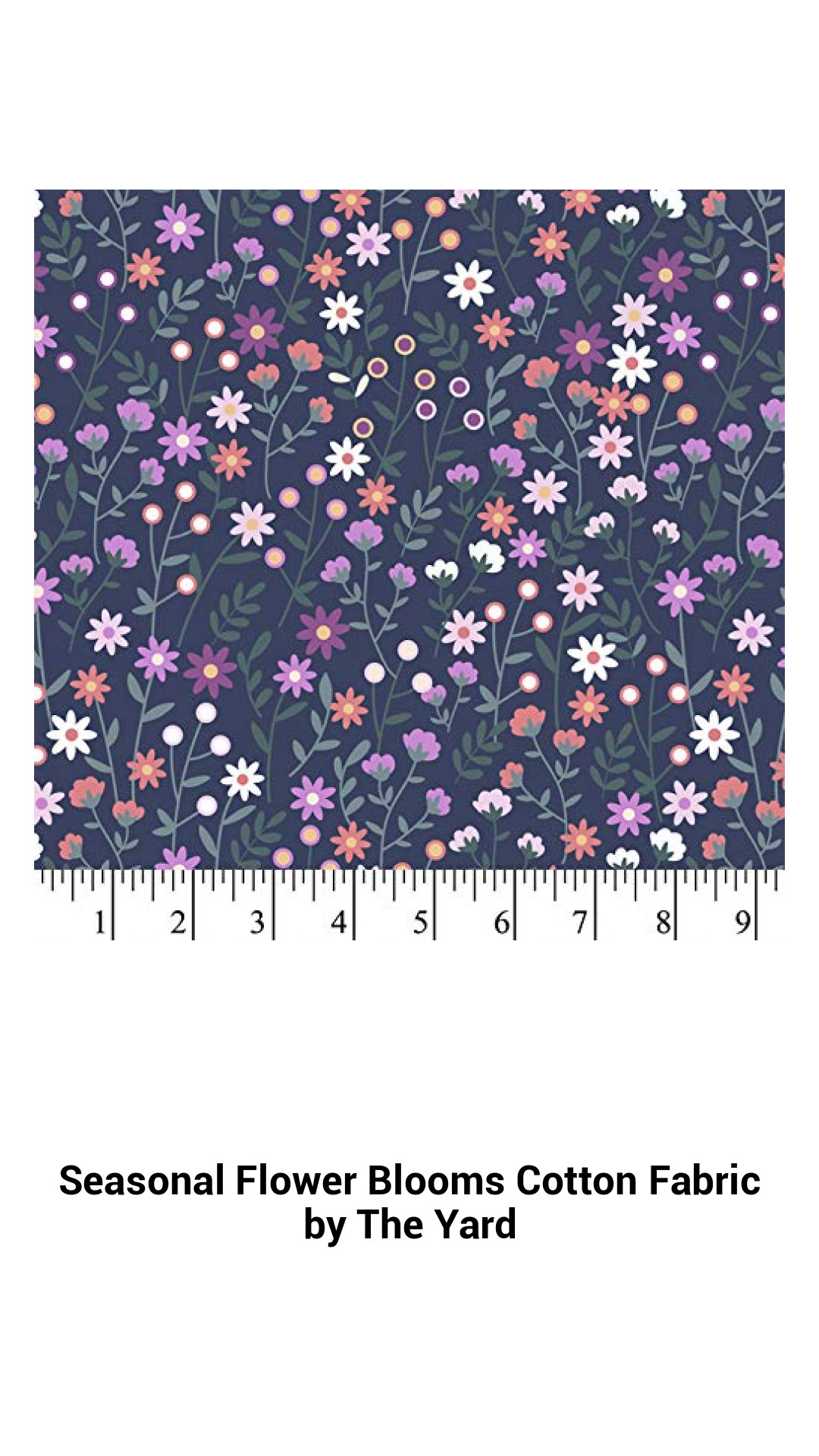 Vibrant Seasonal Flower Blooms Cotton Fabric - Premium Quilt Quality by The Yard