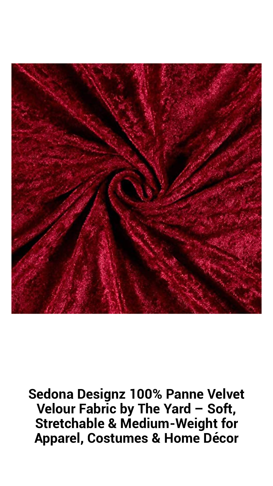 Luxurious 100% Panne Velvet Fabric by the Yard – Soft, Stretchy & Medium-Weight Perfect for Fashion, Costumes & Home Décor Projects