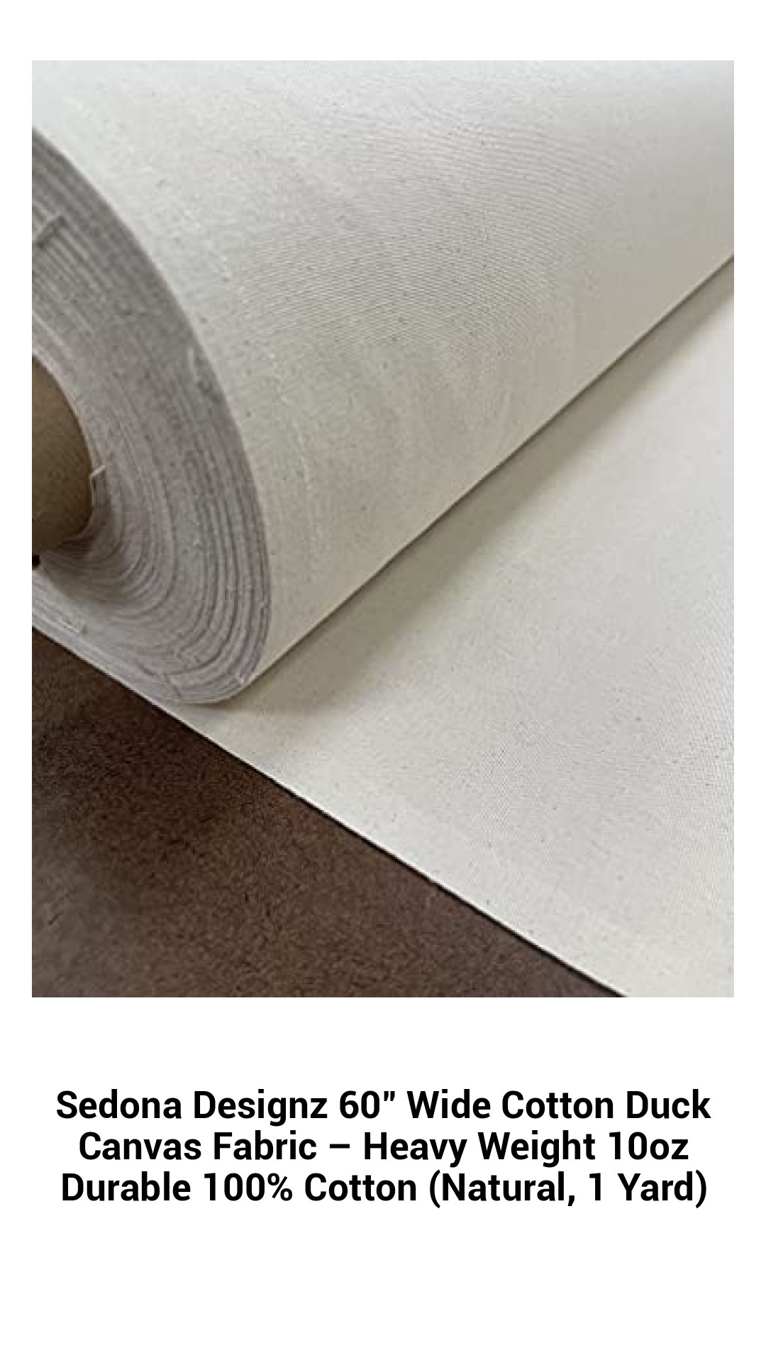 Sedona Designz 60" Premium Heavy-Duty Cotton Duck Canvas - 10oz Durable Fabric for All Your DIY Projects (Natural, 1 Yard)