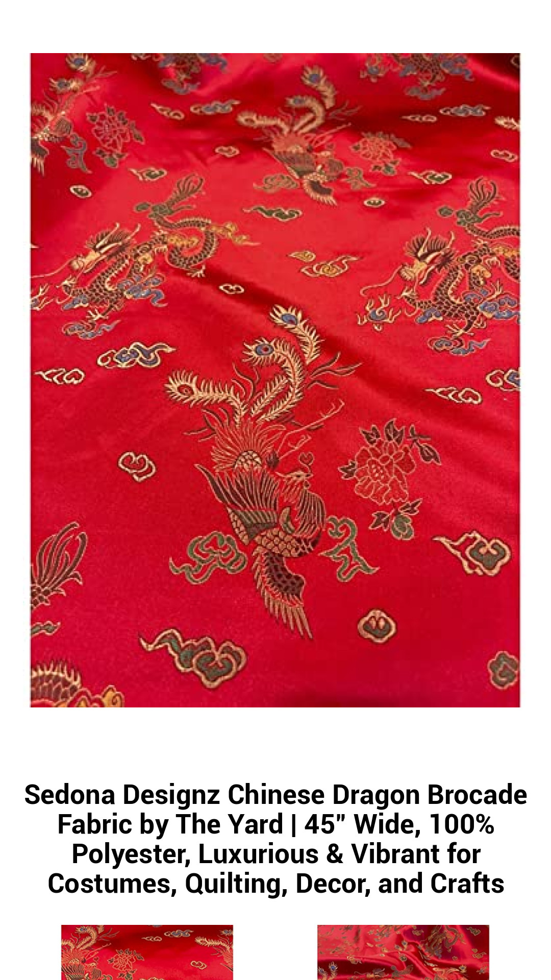 Exotic Chinese Dragon Brocade Fabric - 100% Polyester, 45" Wide, Vibrant for Costumes, Quilting, Upholstery, and Crafts