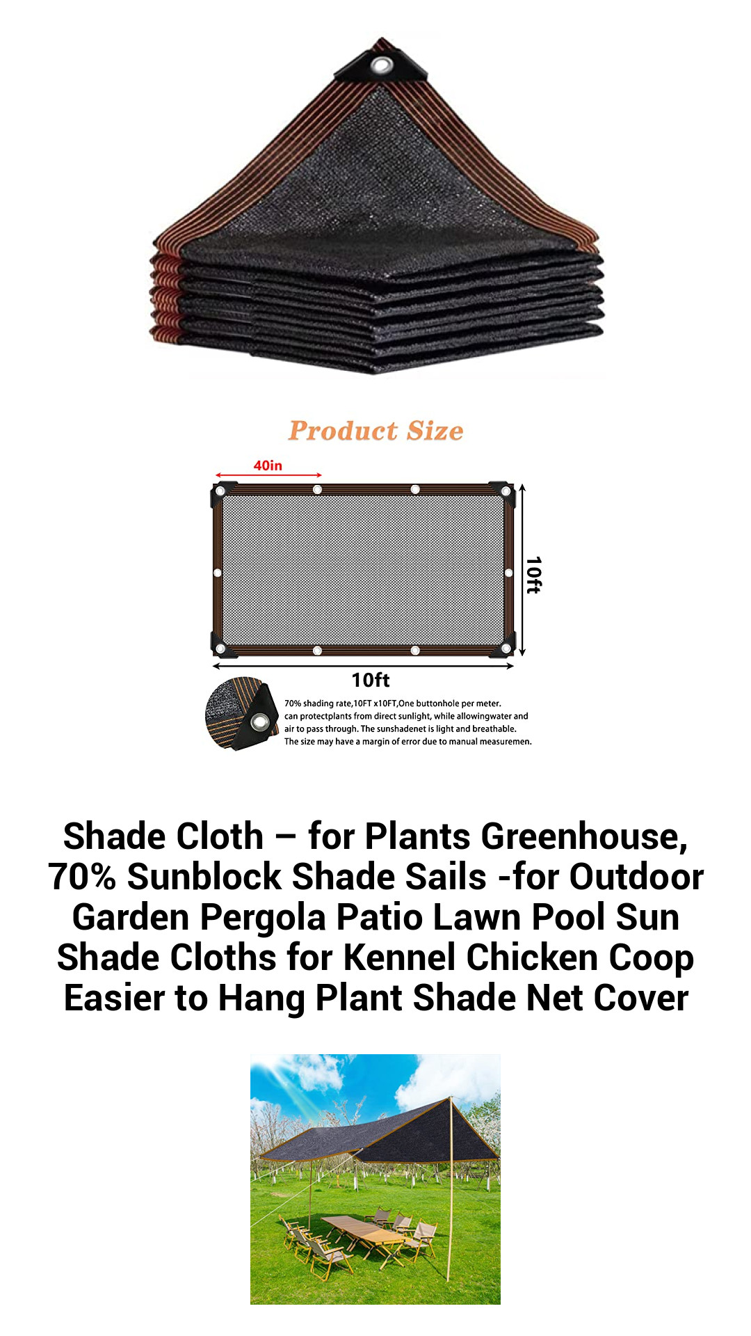 Shade Cloth – for Plants Greenhouse, 70% Sunblock Shade Sails -for Outdoor Garden Pergola Patio Lawn Pool Sun Shade Cloths for Kennel Chicken Coop Easier to Hang Plant Shade Net Cover Shade Cloth – for Plants Greenhouse, 70% Sunblock Shade Sails -for Outdoor Garden Pergola Patio Lawn Pool Sun Shade Cloths for Kennel Chicken Coop Easier to Hang Plant Shade Net Cover