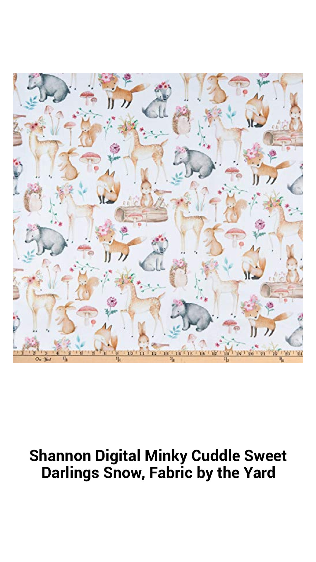 Shannon Digital Minky Cuddle Sweet Darlings Snow, Fabric by the Yard Shannon Digital Minky Cuddle Sweet Darlings Snow, Fabric by the Yard