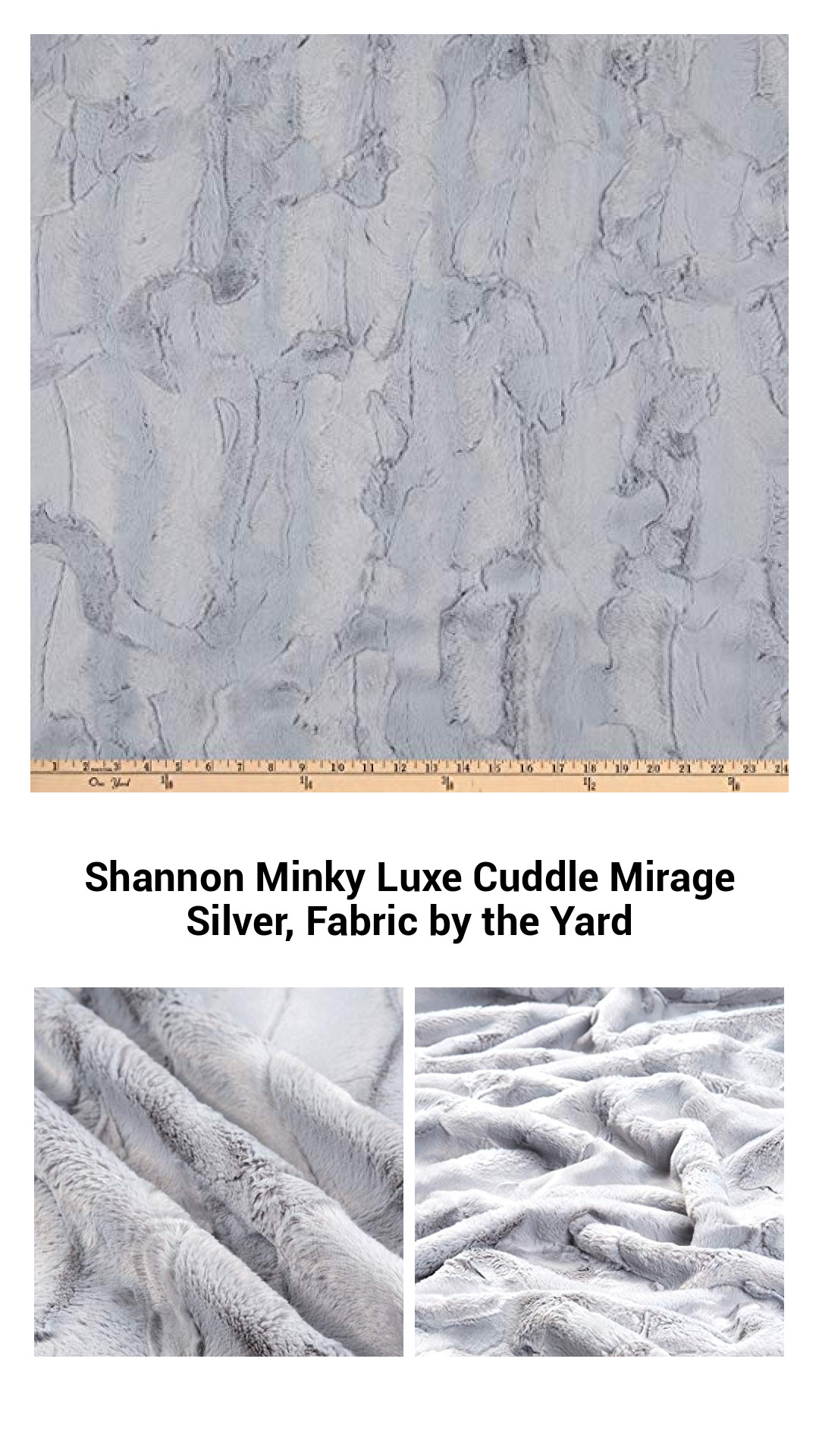 Luxurious Shannon Minky Luxe Cuddle Mirage Silver Fabric by the Yard - Soft, Versatile, and Perfect for Quilting