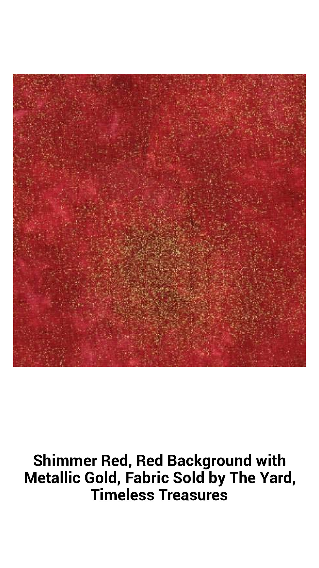 Luxurious Shimmering Red Fabric with Metallic Gold Accents - Premium Cotton, Sold by the Yard