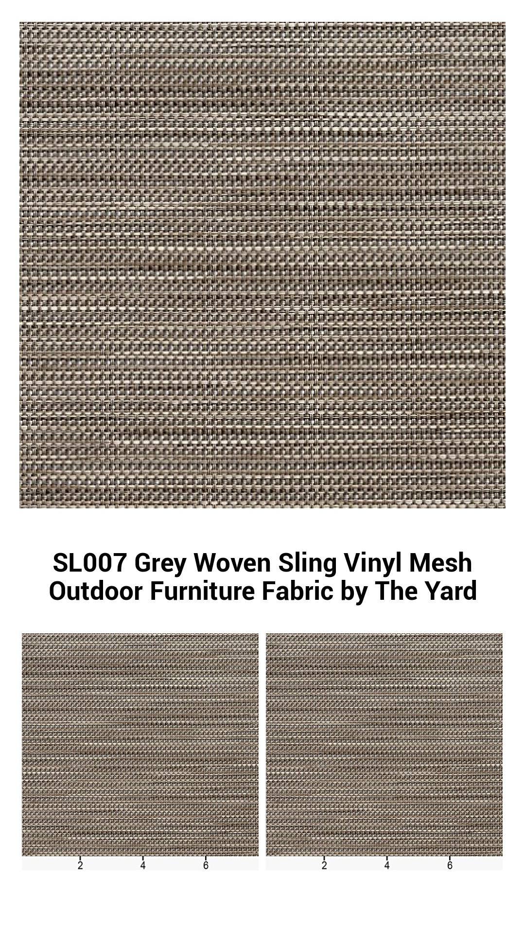 Premium Grey Woven Vinyl Mesh Sling Fabric for Outdoor Furniture - Durable, Weather-Resistant Material Sold by the Yard