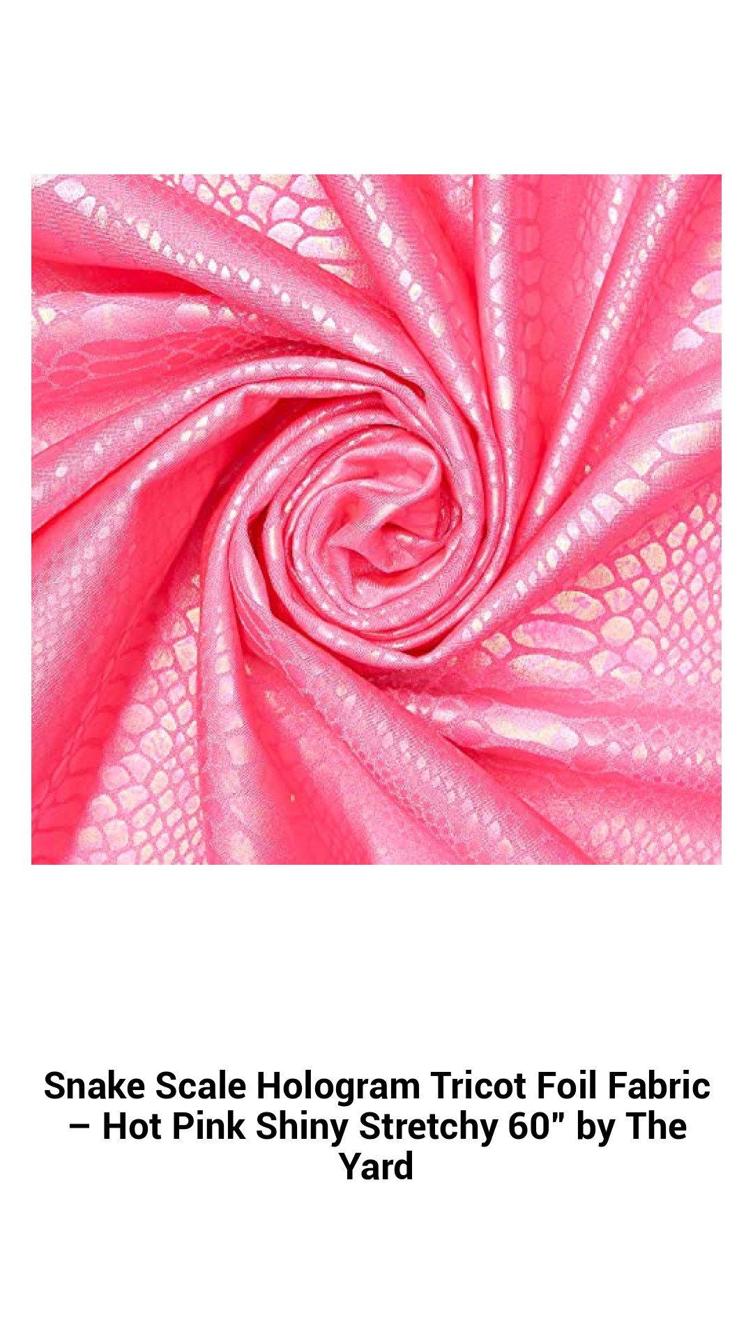 Shimmering Hot Pink Snake Scale Hologram Stretch Fabric – 60 Inches of Irresistible Glamour by the Yard