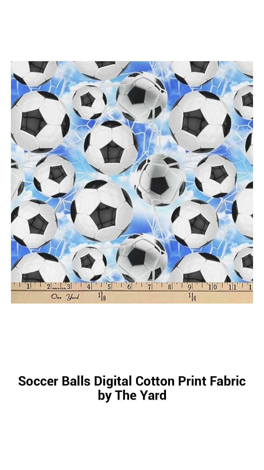 Premium Soccer Balls Digital Cotton Print Fabric - Perfect for Creative Projects and Sports Enthusiasts