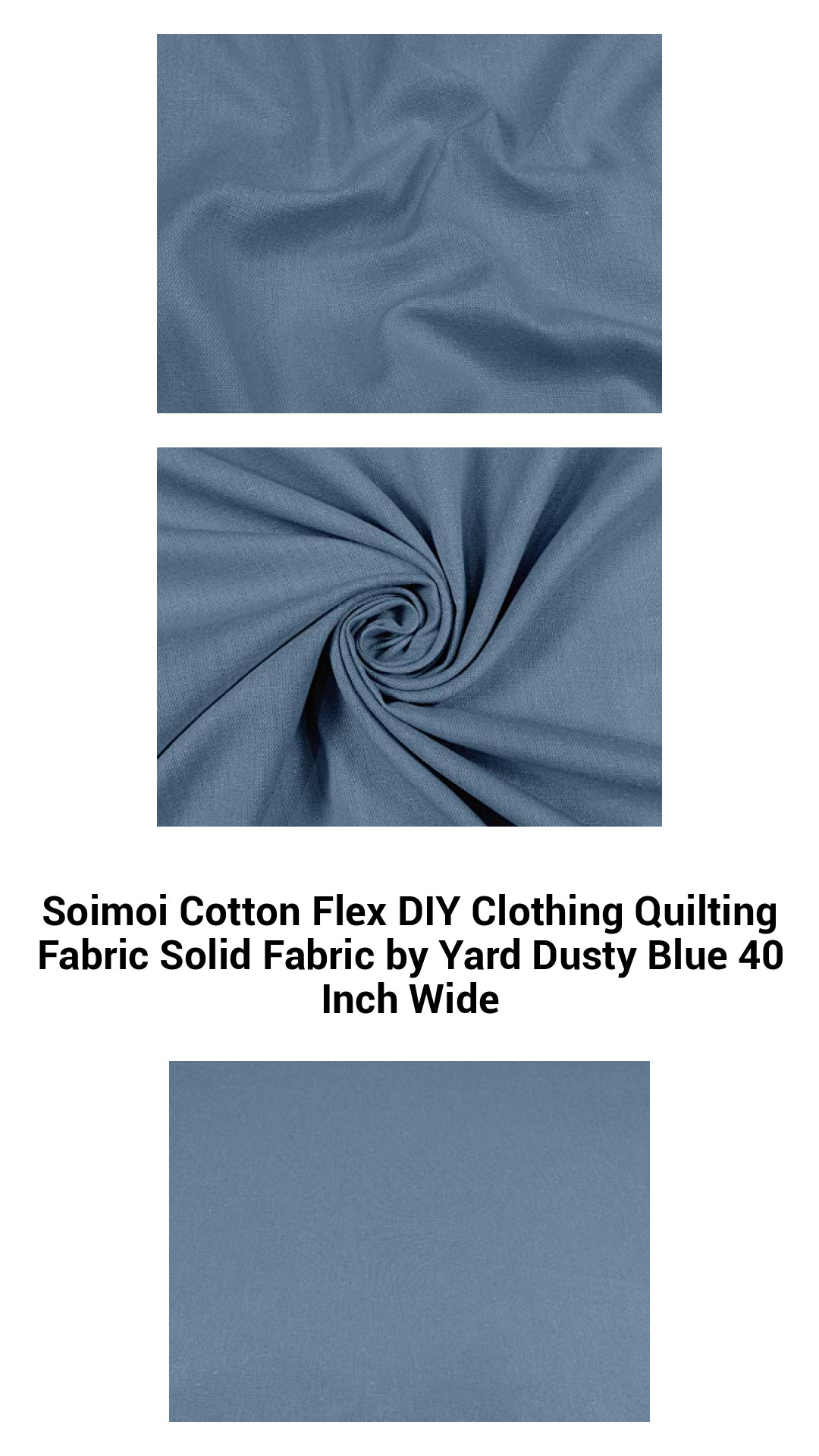 Luxurious Dusty Blue Cotton Flex Fabric for DIY Clothing and Quilting - 40 Inch Wide, Perfect for Every Craft Project