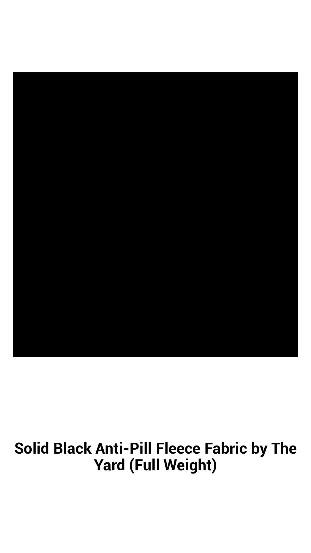 Luxe Solid Black Anti-Pill Fleece Fabric by the Yard - Premium Quality, Soft and Durable for All Your Crafting Needs