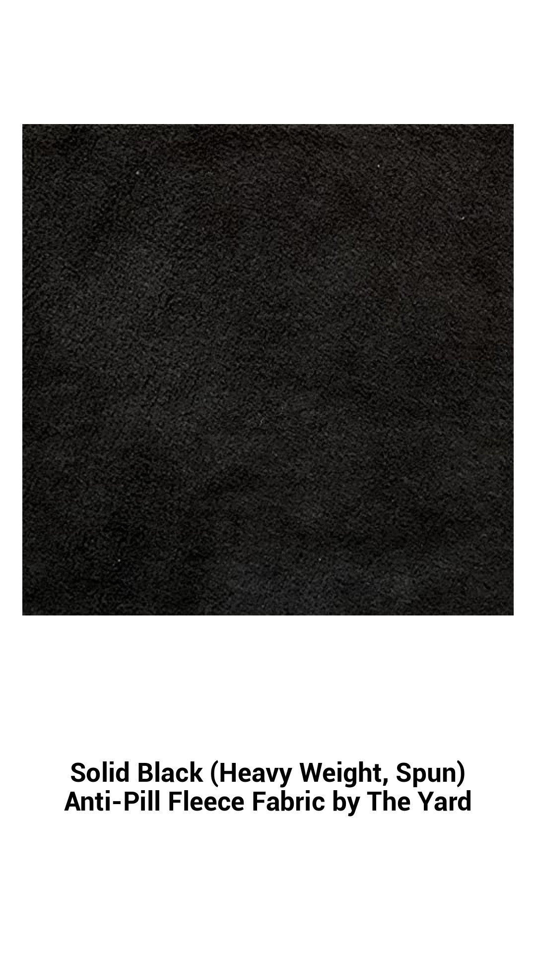 Luxurious Solid Black Heavyweight Anti-Pill Fleece Fabric by the Yard – Perfect for Cozy Crafts and Stylish Projects