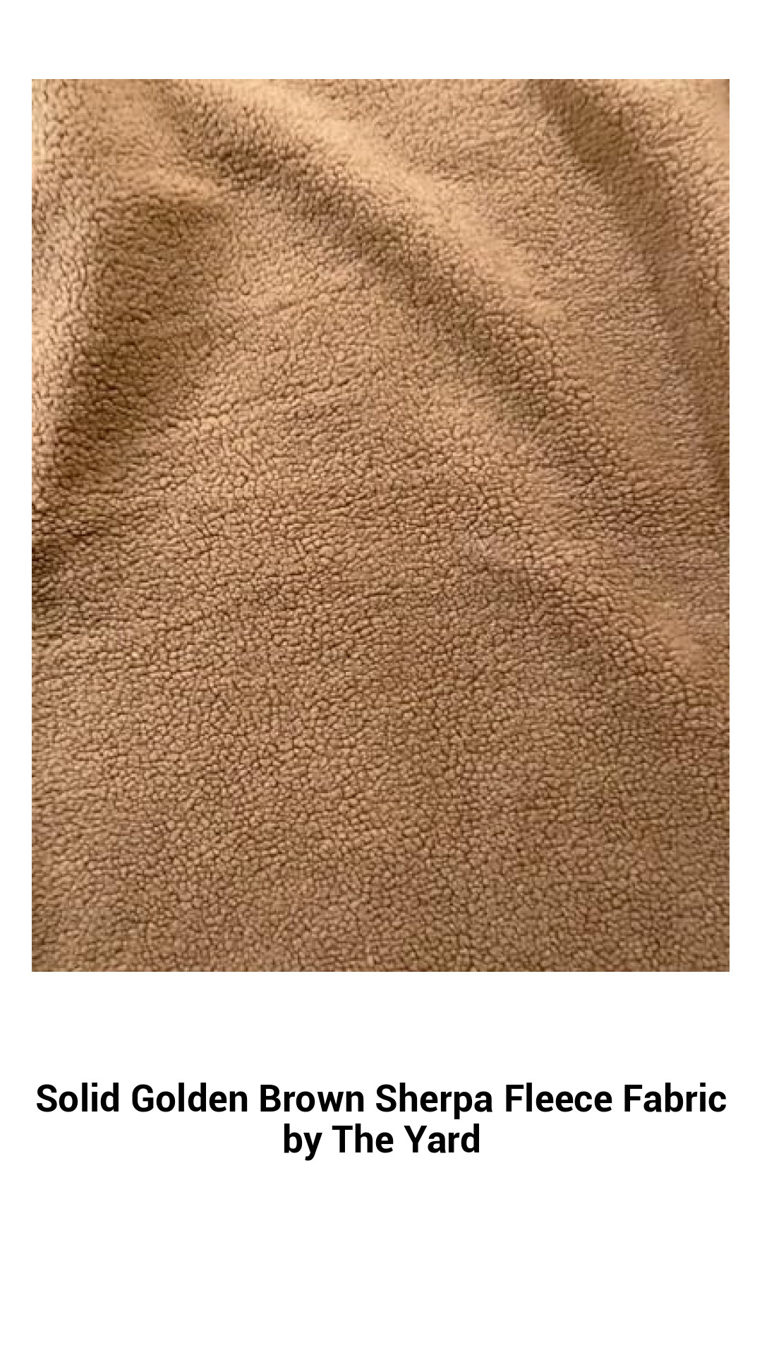 Luxurious Solid Golden Brown Sherpa Fleece Fabric - Soft, Cozy, and Perfect for All Your Crafting Needs!