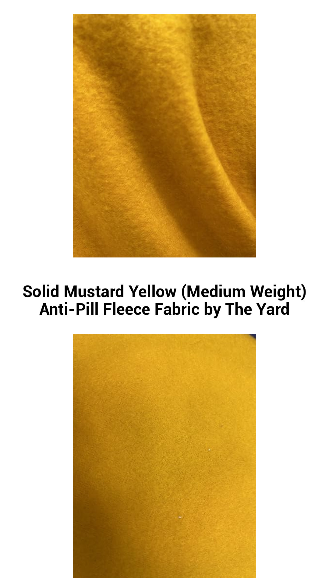Solid Mustard Yellow (Medium Weight) Anti-Pill Fleece Fabric by The Yard Solid Mustard Yellow (Medium Weight) Anti-Pill Fleece Fabric by The Yard