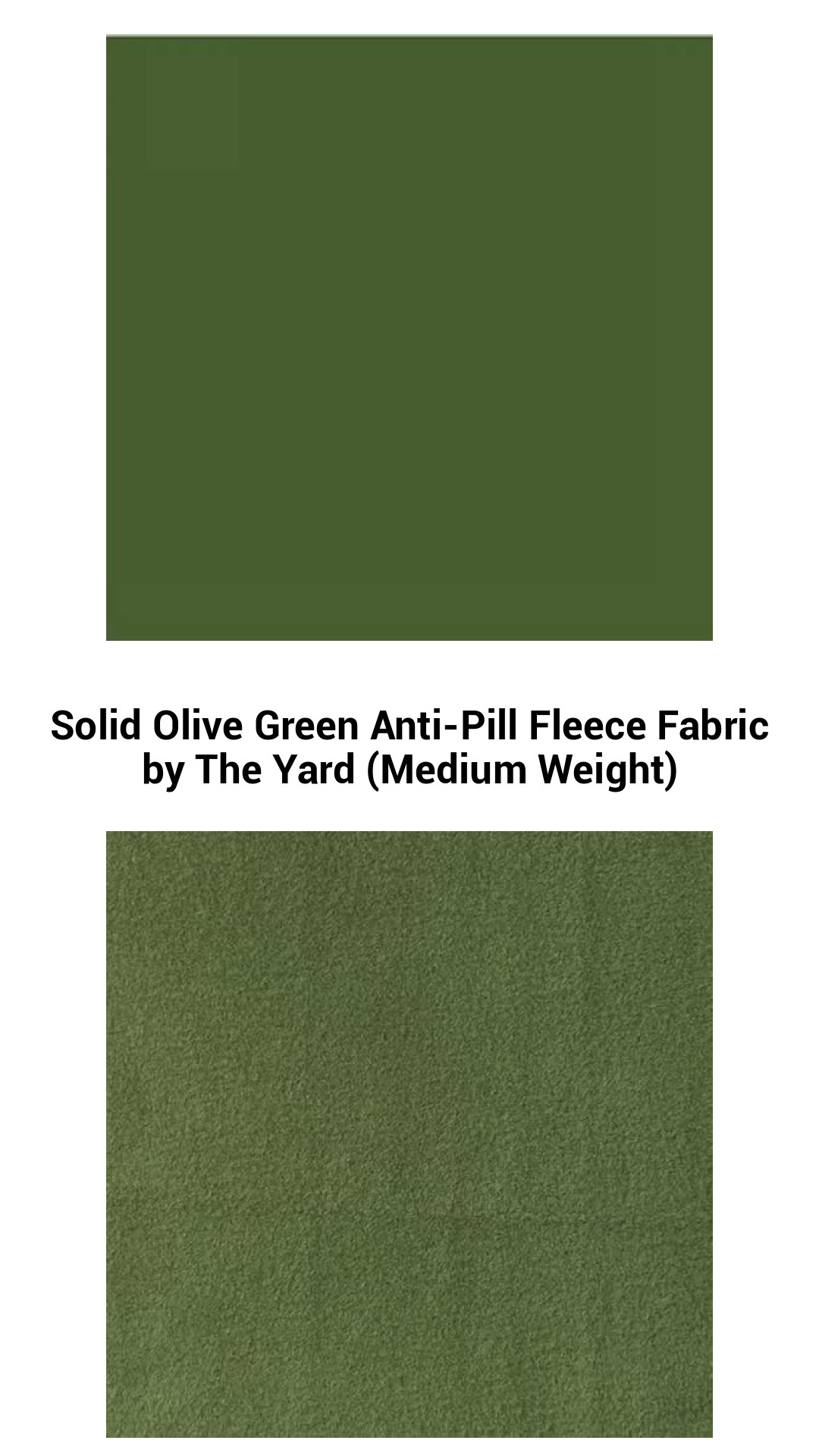 Luxurious Olive Green Anti-Pill Fleece Fabric by The Yard - Versatile Medium Weight for All Your Projects