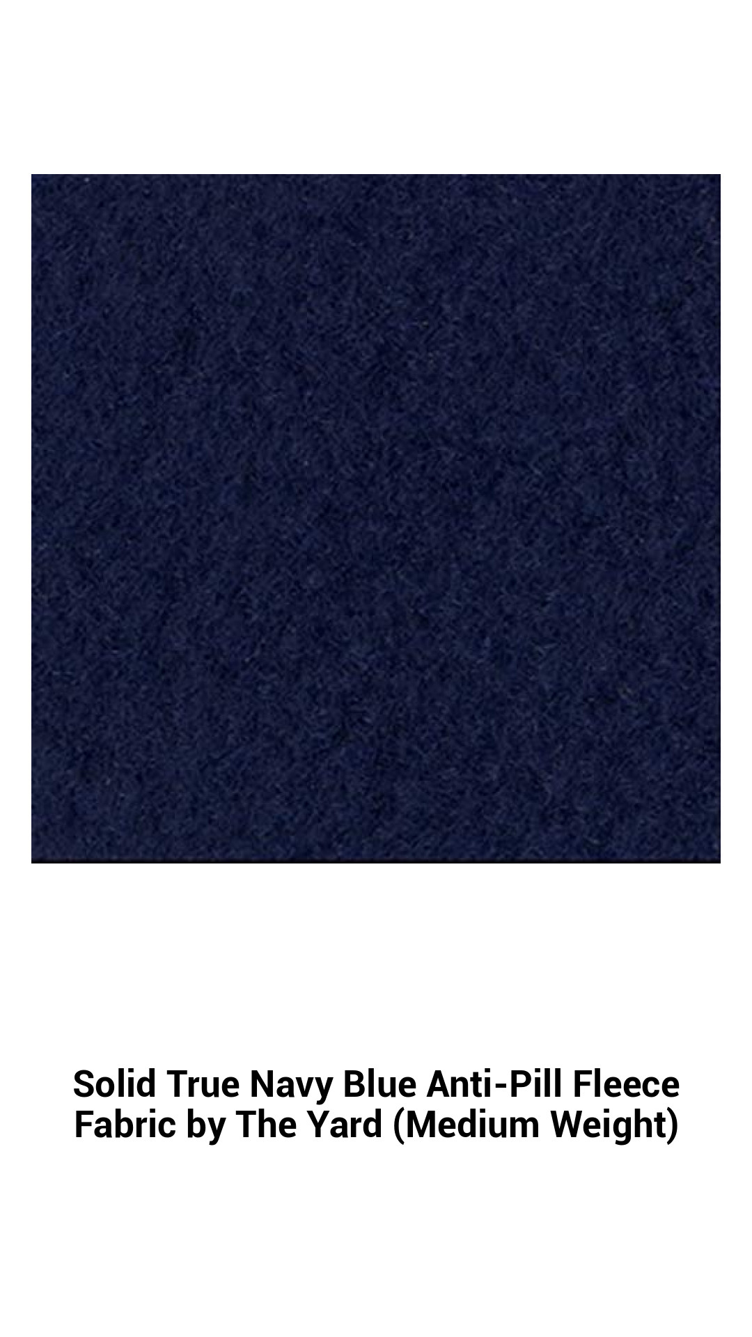 Premium True Navy Blue Anti-Pill Fleece Fabric by the Yard - Soft, Durable, and Versatile for All Your Crafting Needs