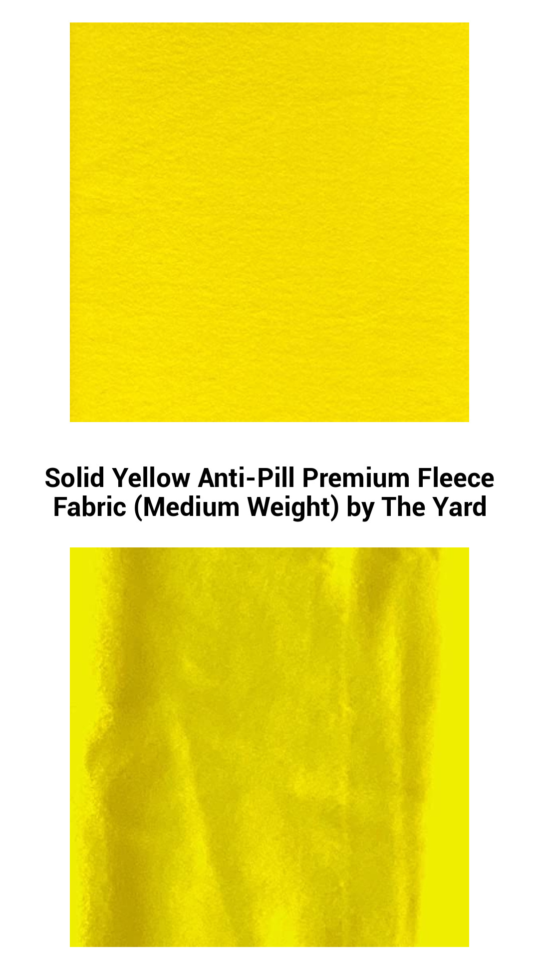 Premium Solid Yellow Anti-Pill Fleece Fabric - Soft, Durable, and Versatile - Perfect for Crafts and Apparel by the Yard