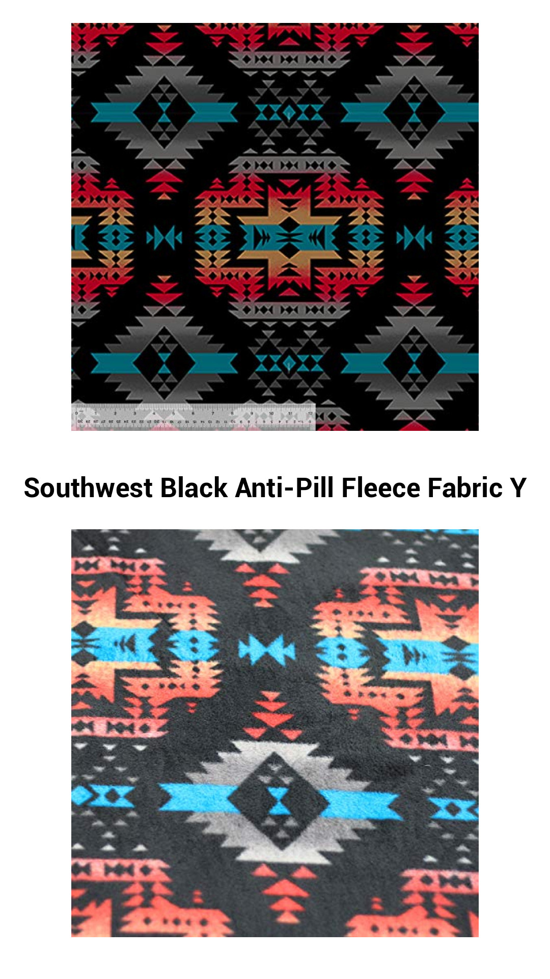 Premium Southwest Black Anti-Pill Fleece Fabric – Luxurious, Durable, and Versatile for All Your Creative Projects