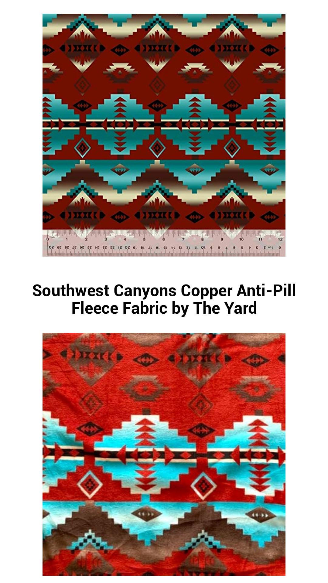 Premium Southwest Canyons Copper Anti-Pill Fleece Fabric - Soft, Durable, and Perfect for All Your Crafting Needs