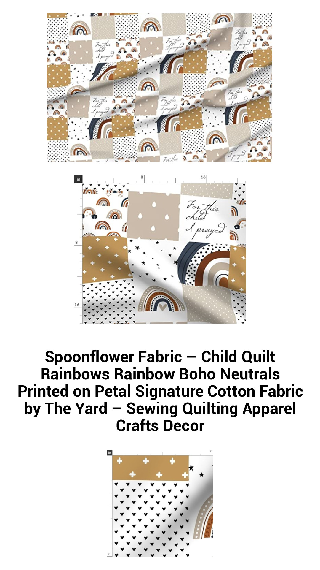 Rainbow Dreams Child Quilt Fabric – Boho Neutrals Cotton by the Yard for Creative Sewing, Quilting, and Crafts