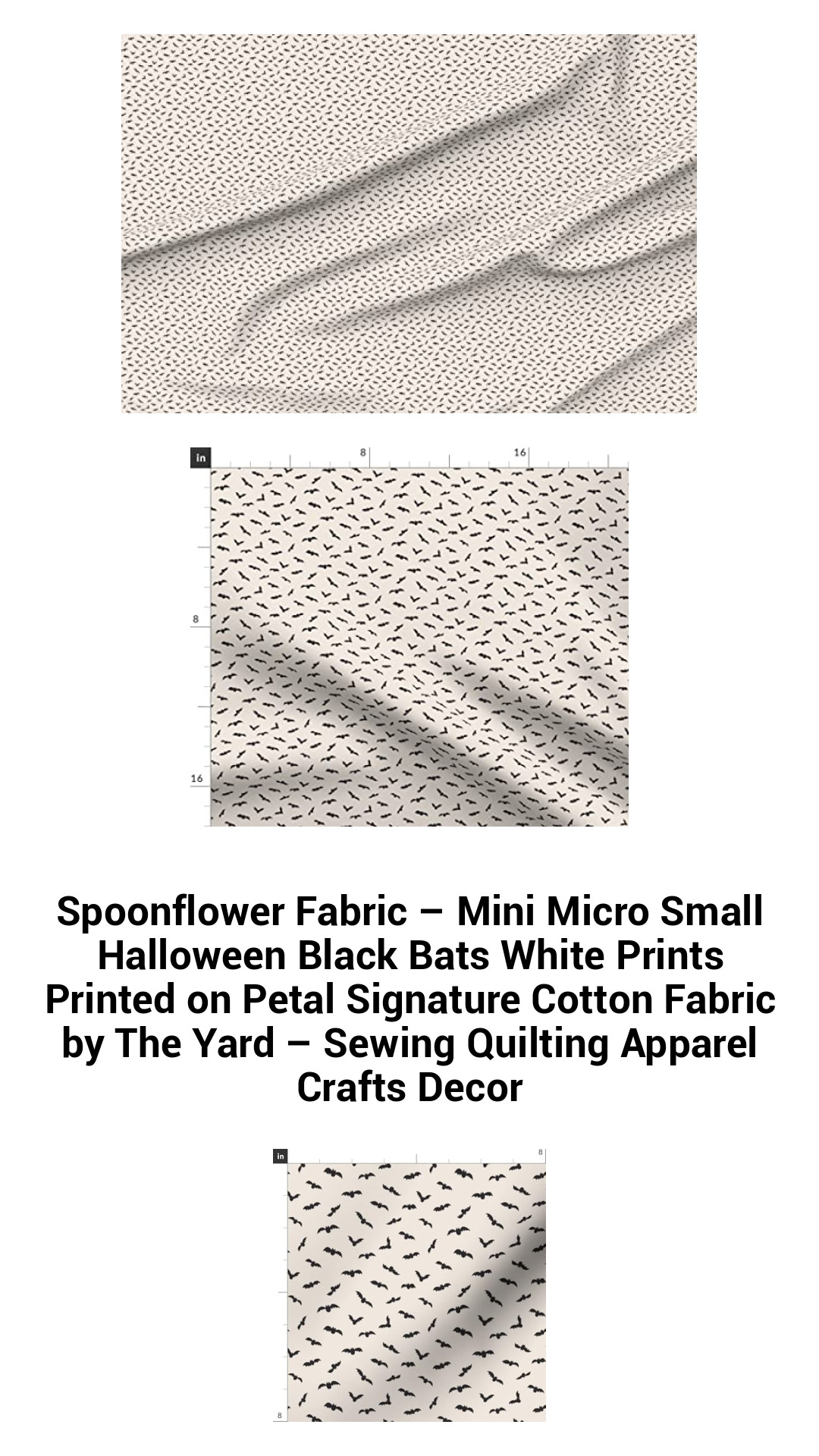 Spooktacular Black Bats on Petal Cotton Fabric – Perfect for Halloween Sewing, Quilting, and Crafting by the Yard
