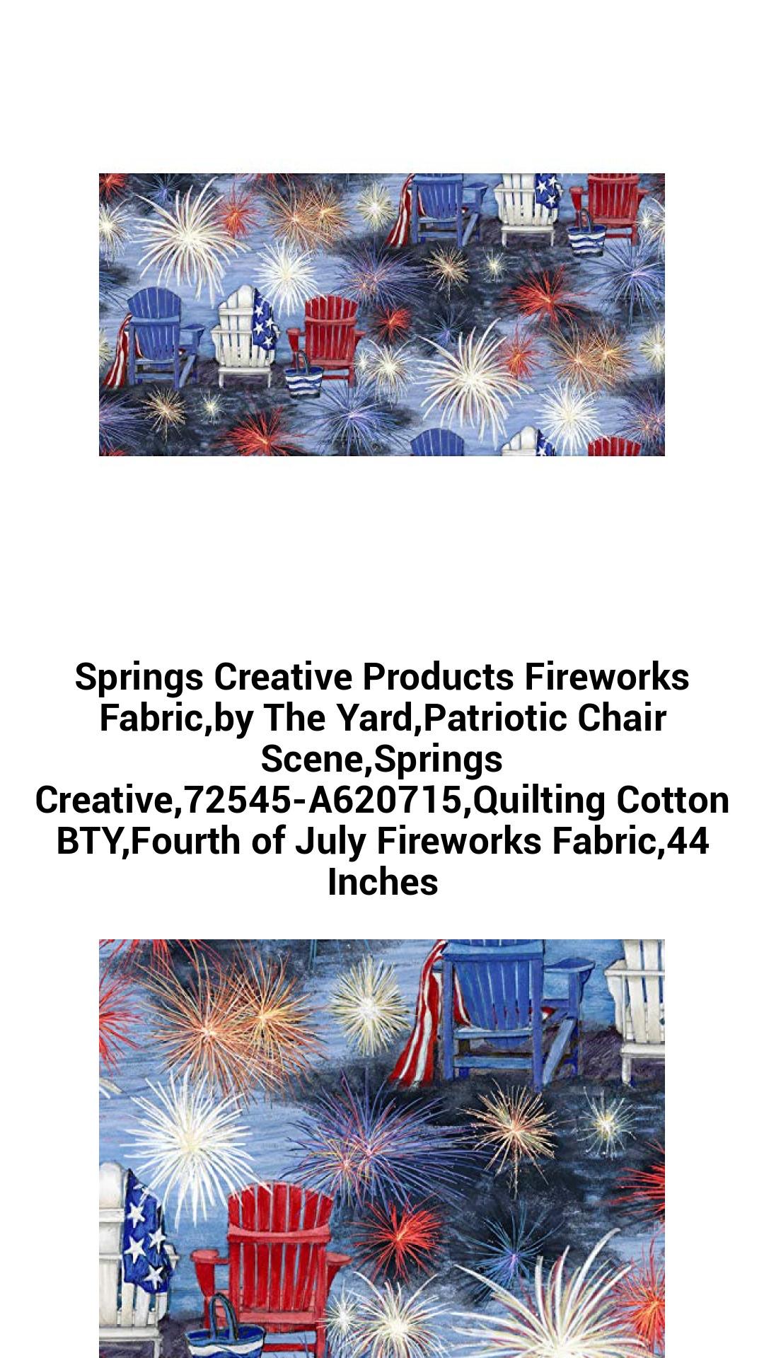 Springs Creative Products Fireworks Fabric,by The Yard,Patriotic Chair Scene,Springs Creative,72545-A620715,Quilting Cotton BTY,Fourth of July Fireworks Fabric,44 Inches Springs Creative Products Fireworks Fabric,by The Yard,Patriotic Chair Scene,Springs Creative,72545-A620715,Quilting Cotton BTY,Fourth of July Fireworks Fabric,44 Inches