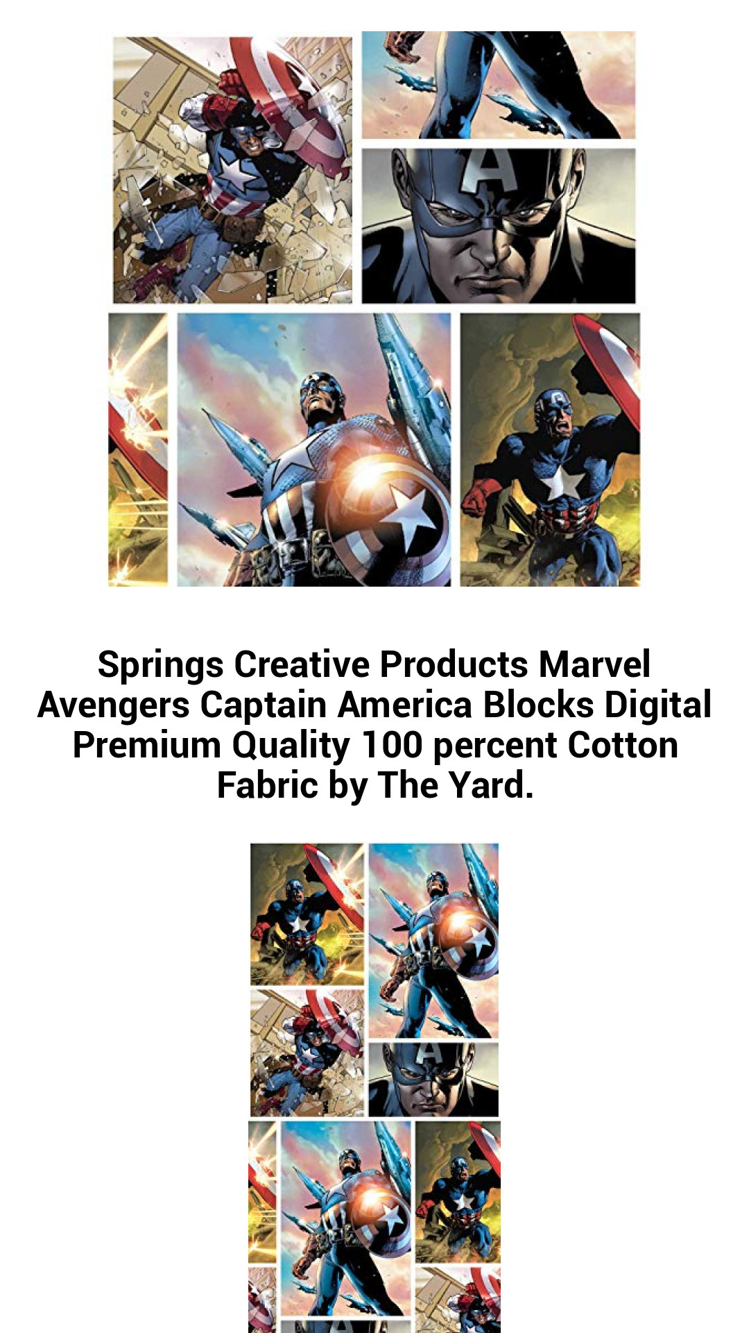Springs Creative Products Marvel Avengers Captain America Blocks Digital Premium Quality 100 percent Cotton Fabric by The Yard. Springs Creative Products Marvel Avengers Captain America Blocks Digital Premium Quality 100 percent Cotton Fabric by The Yard.