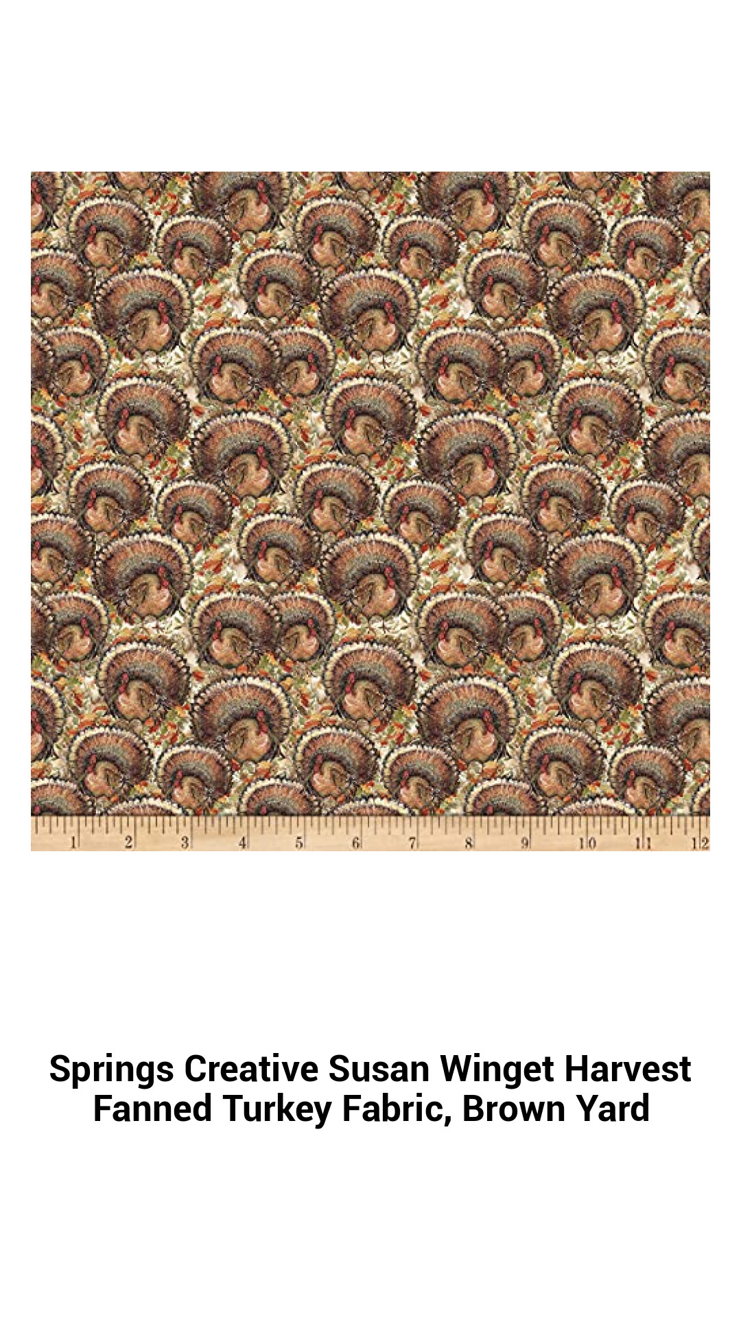 Autumn Elegance: Susan Winget Harvest Fanned Turkey Fabric - Versatile 100% Cotton for Quilting and Home Décor
