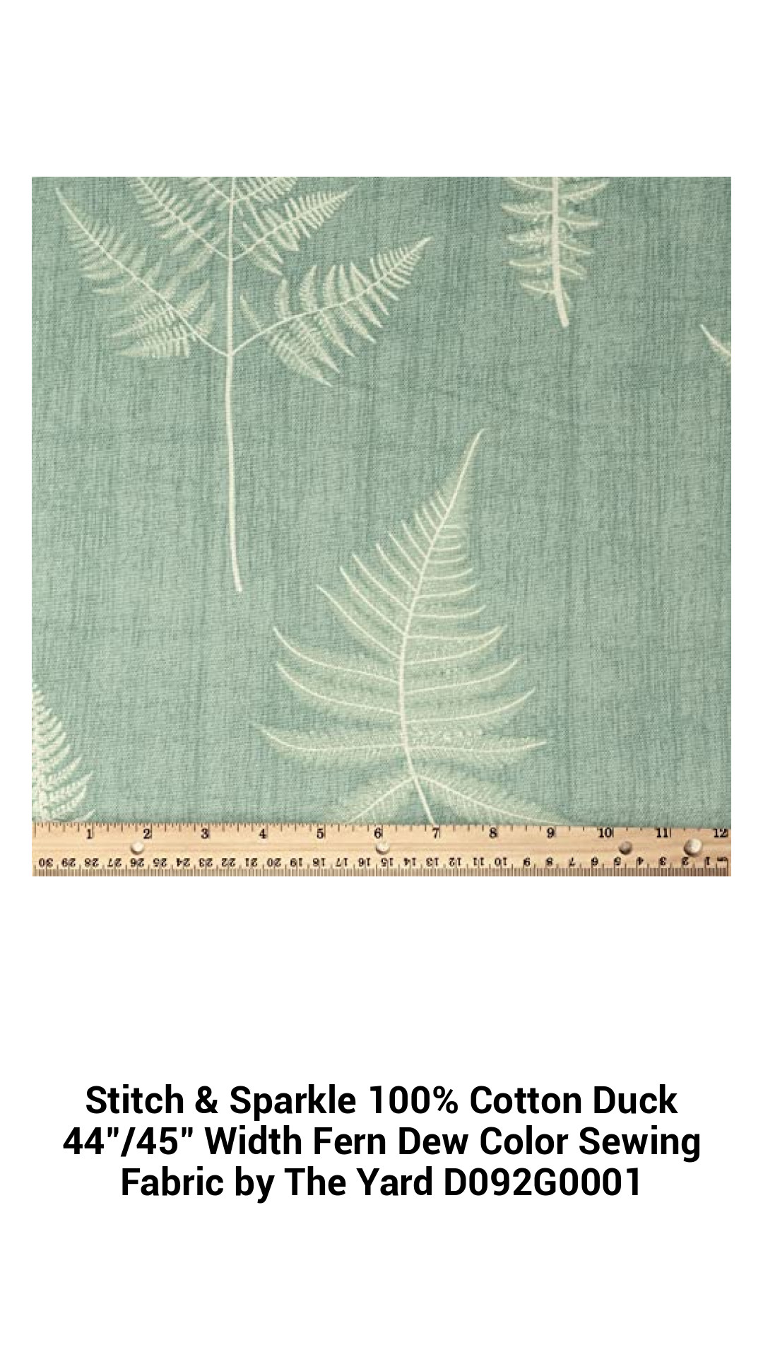 Fern Dew 100% Cotton Duck Fabric - 44"/45" Width Sewing Material for Quilting & Home Decor by The Yard