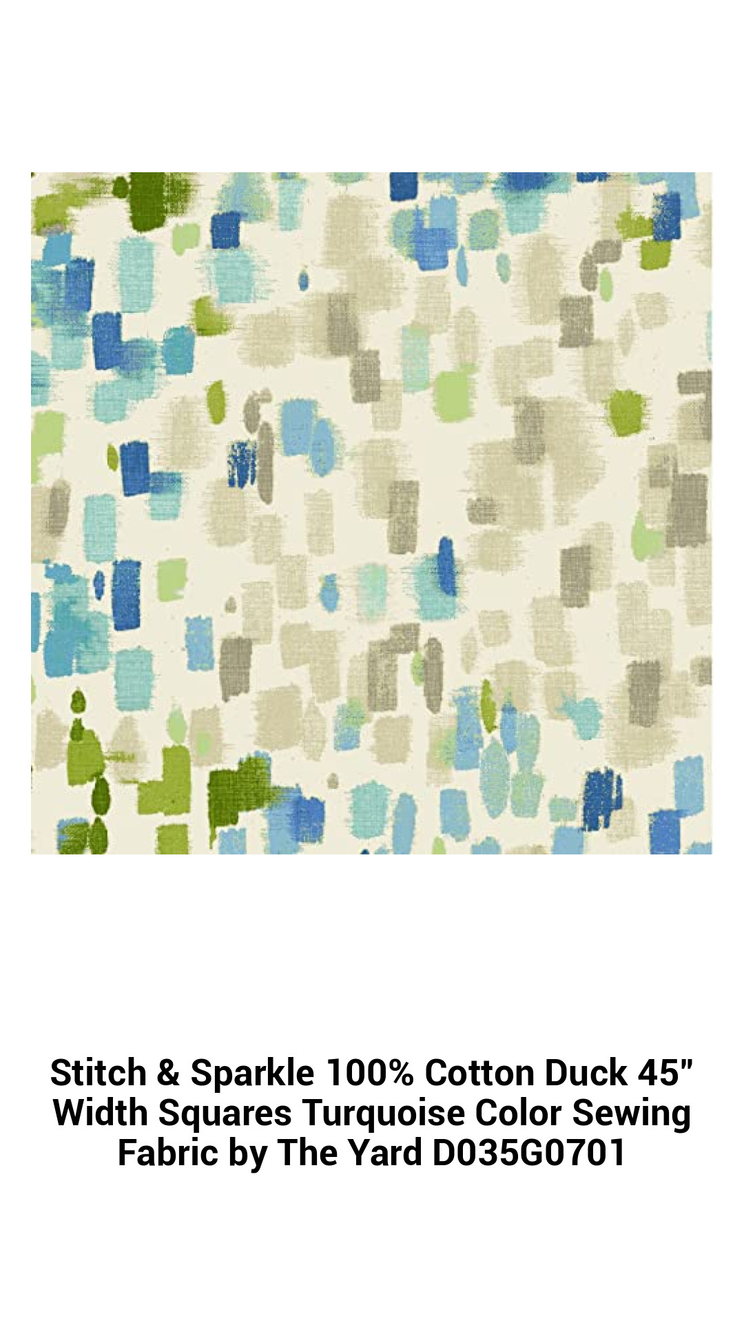 Stitch & Sparkle 100% Cotton Duck 45" Width Squares Turquoise Color Sewing Fabric by The Yard D035G0701 Stitch & Sparkle 100% Cotton Duck 45" Width Squares Turquoise Color Sewing Fabric by The Yard D035G0701