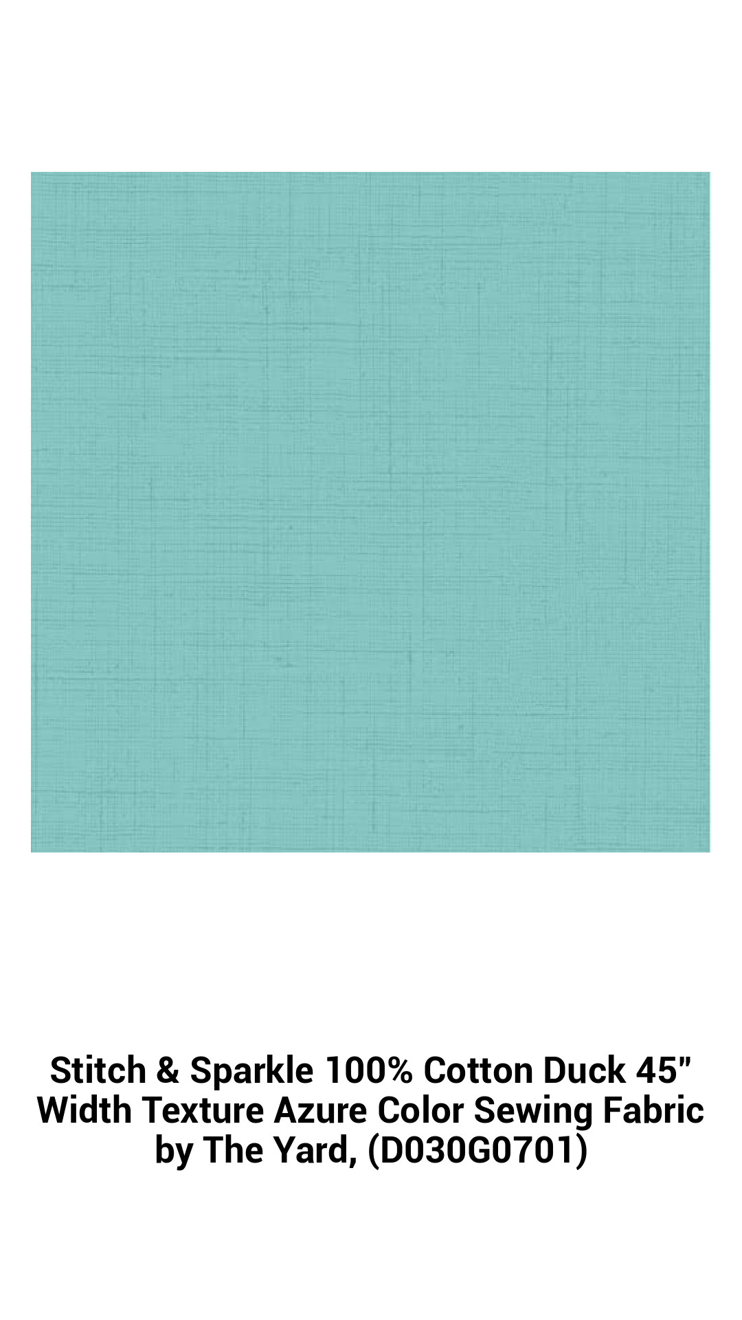Luxurious Azure 100% Cotton Duck Fabric - 45" Wide Premium Quality for Quilting & Home Décor Projects by the Yard