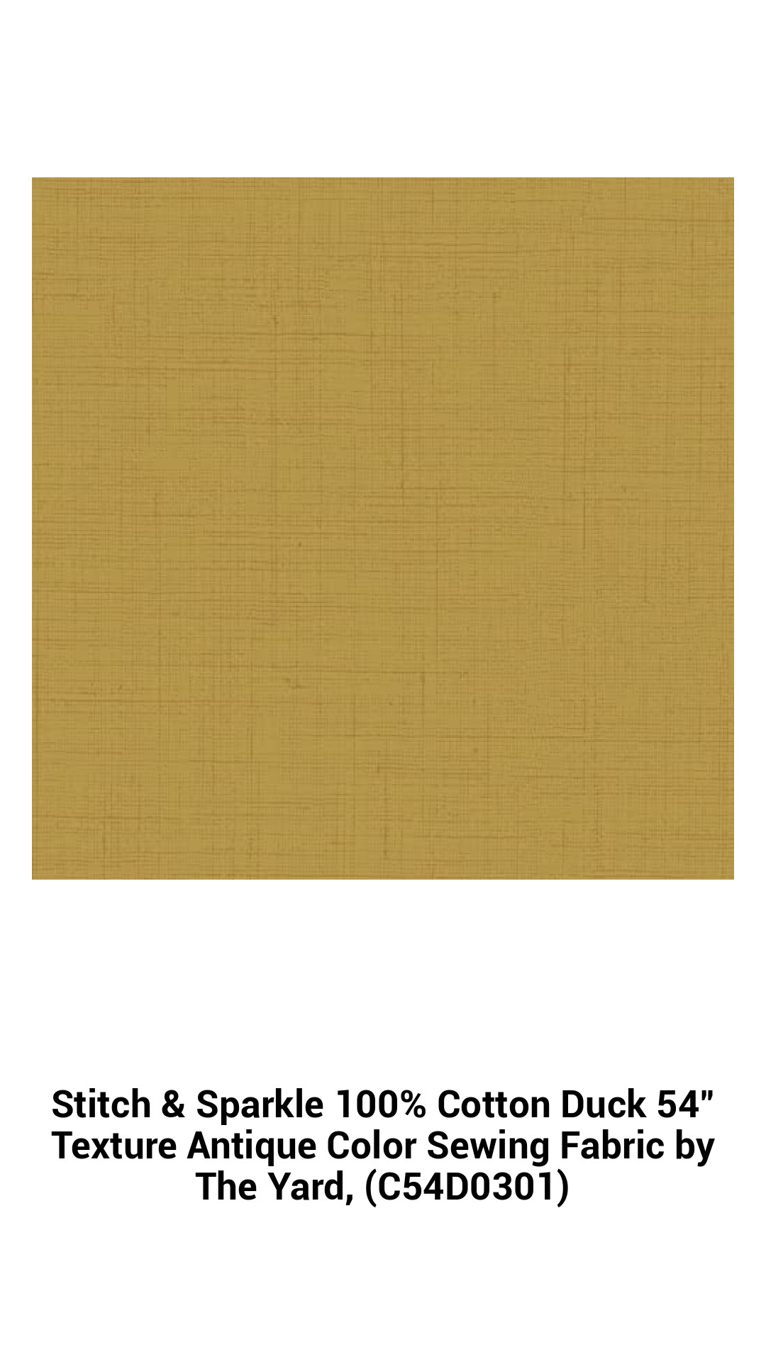 Elegant 100% Cotton Duck Fabric – 54" Antique Texture Sewing Material for Quilting and Home Décor, Perfect by the Yard