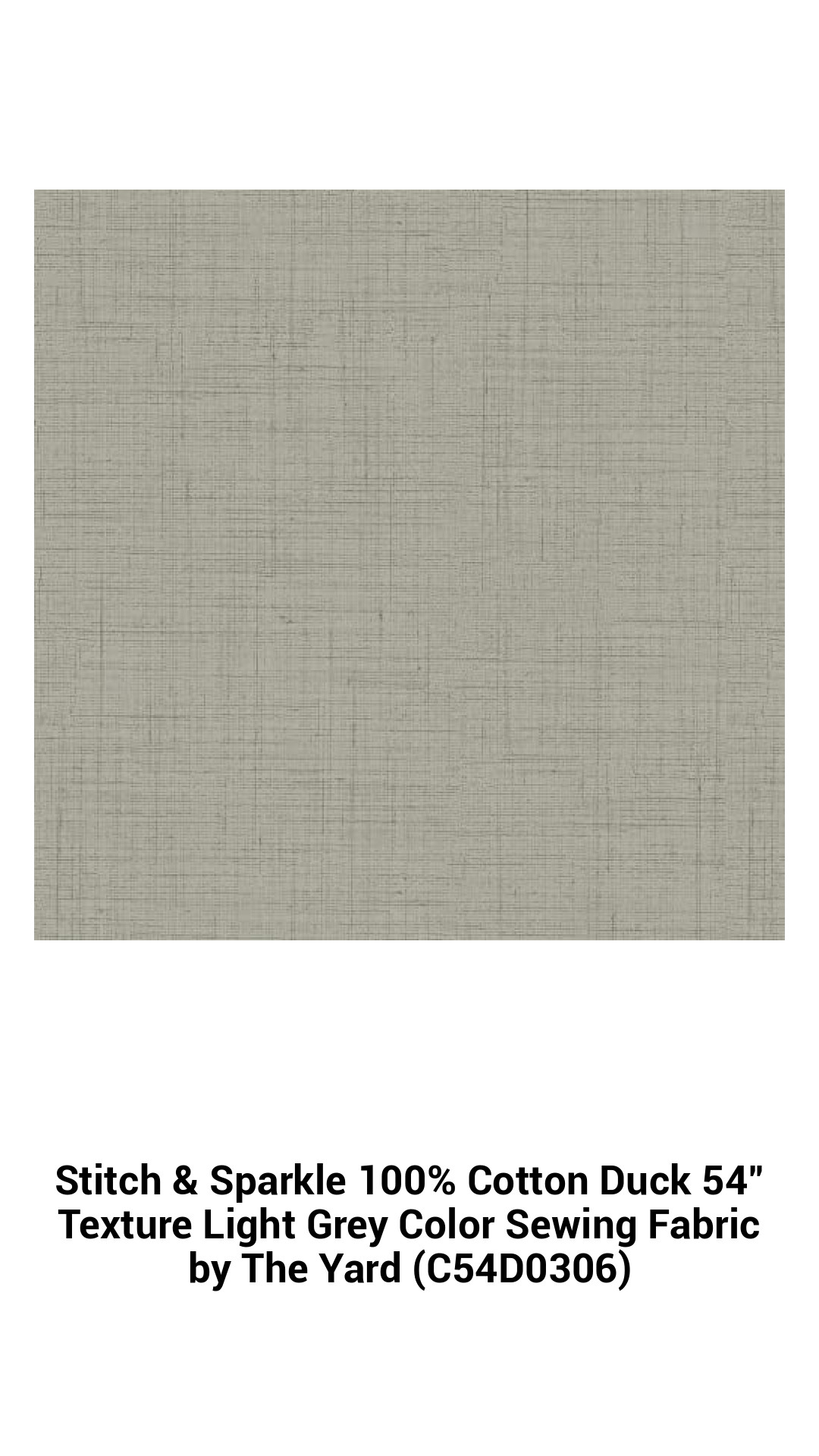 Premium Light Grey Cotton Duck Fabric – Versatile 54-Inch Sewing Material for Quilting, Crafts, and Home Decor Projects