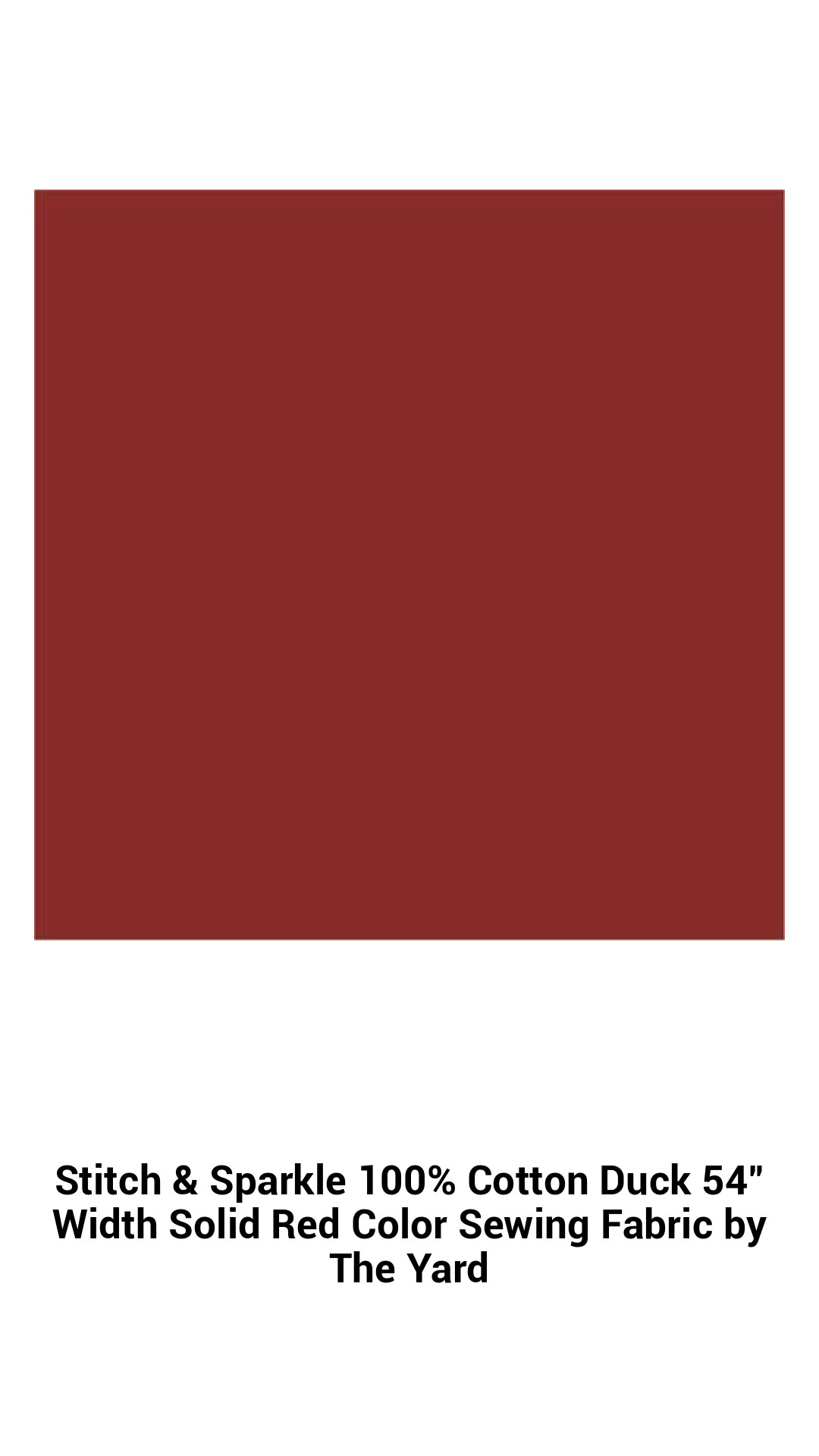 Stitch & Sparkle 100% Cotton Duck 54" Width Solid Red Color Sewing Fabric by The Yard Stitch & Sparkle 100% Cotton Duck 54" Width Solid Red Color Sewing Fabric by The Yard