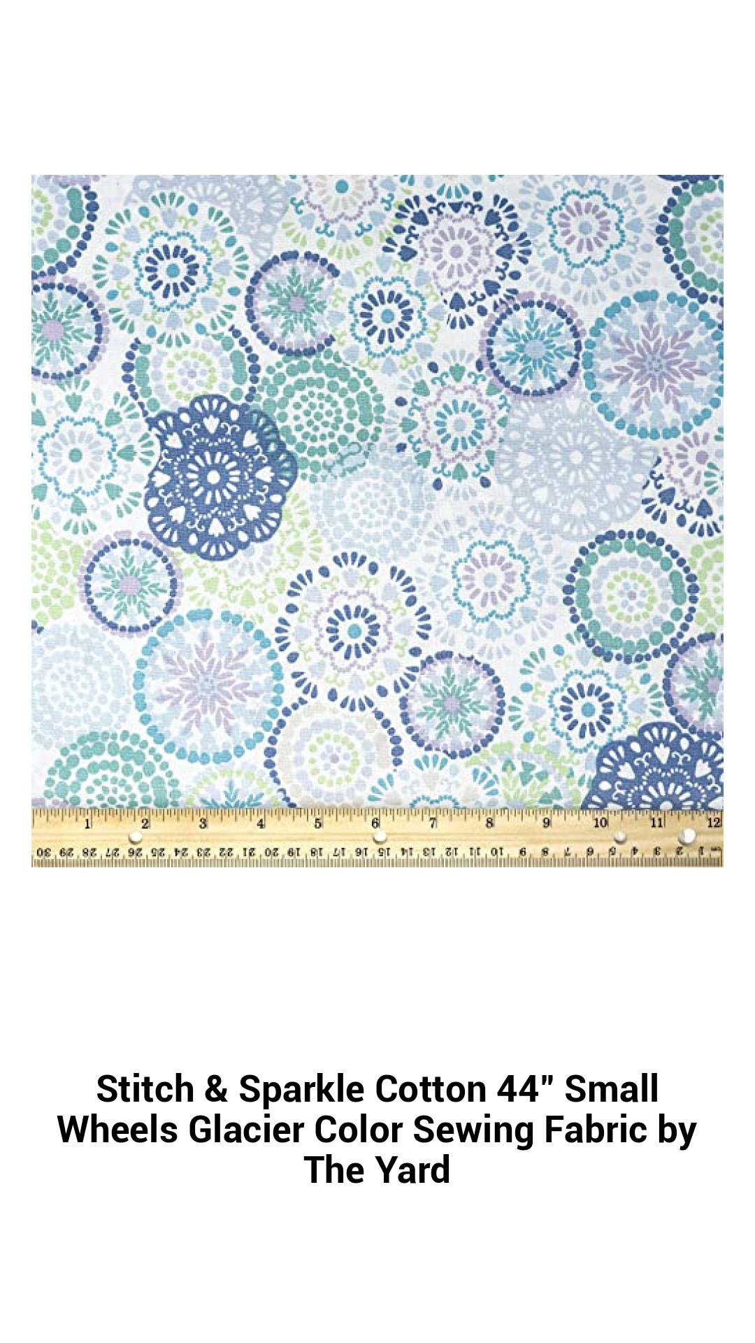Glacier Dreams: 44" Small Wheels Cotton Fabric for Quilting & Home Decor