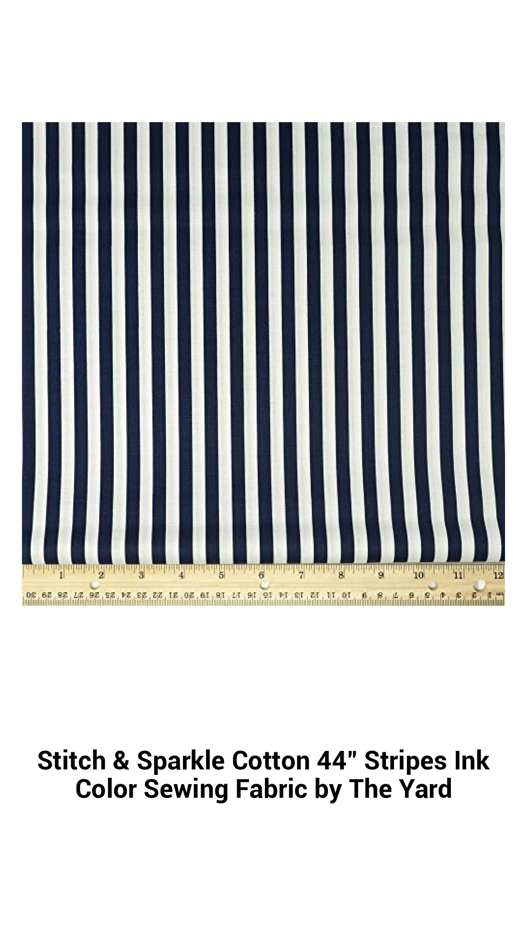 Stitch & Sparkle Cotton 44" Stripes Ink Color Sewing Fabric by The Yard Stitch & Sparkle Cotton 44" Stripes Ink Color Sewing Fabric by The Yard